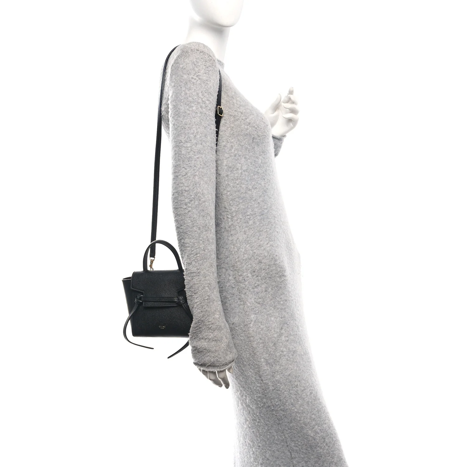 Grained Calfskin Nano Belt Bag Black - Image 2