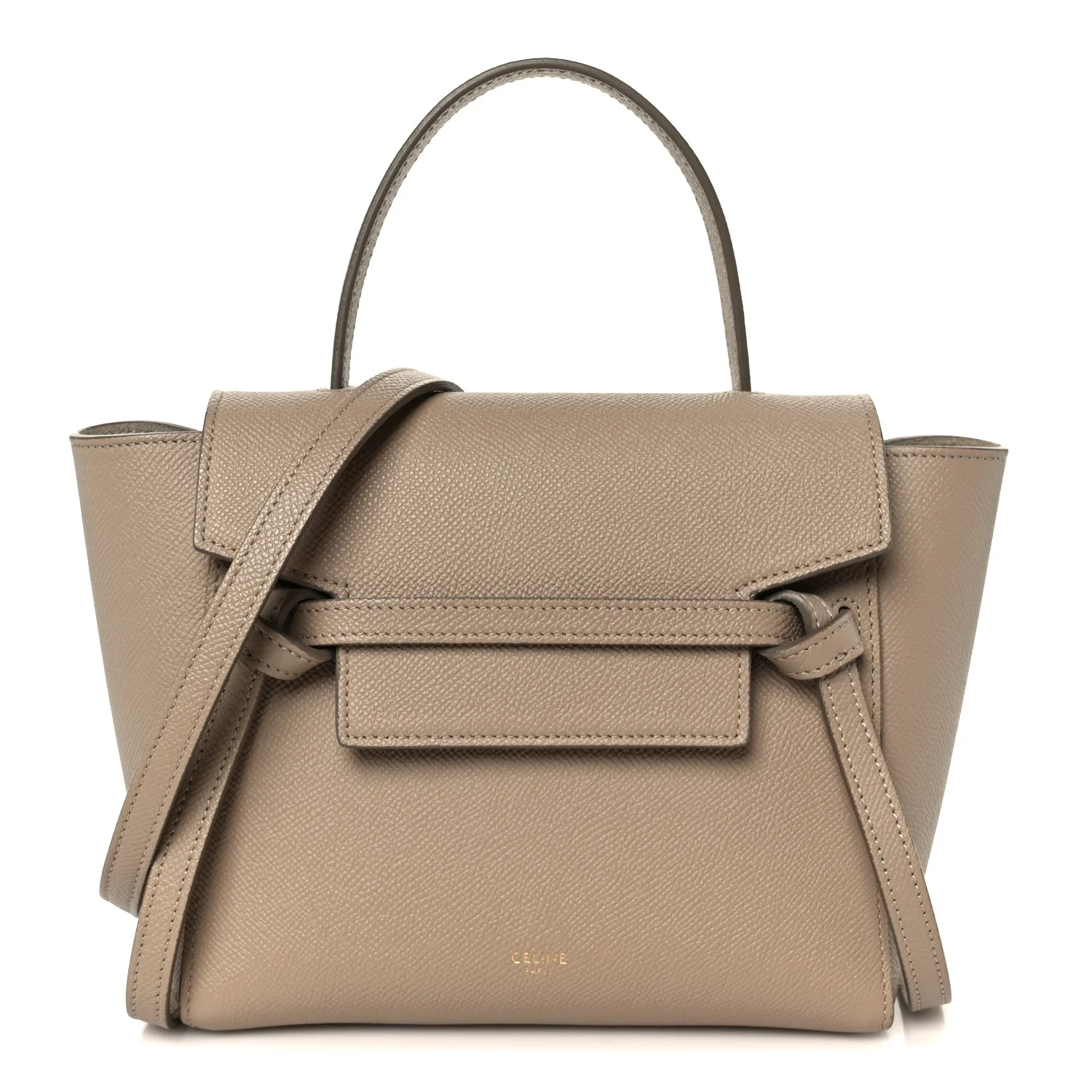 Grained Calfskin Nano Belt Bag Light Taupe