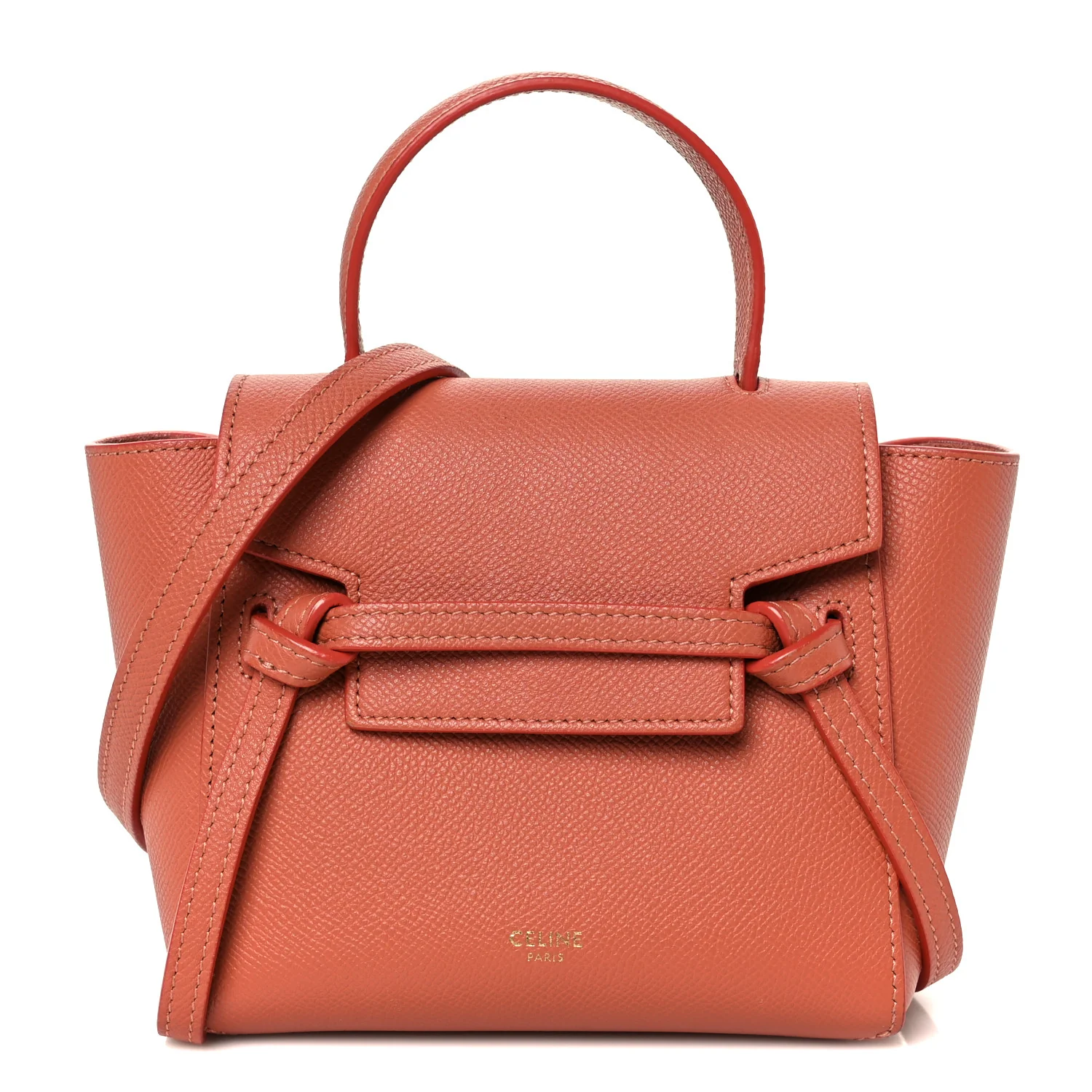 Grained Calfskin Nano Belt Bag Terracotta