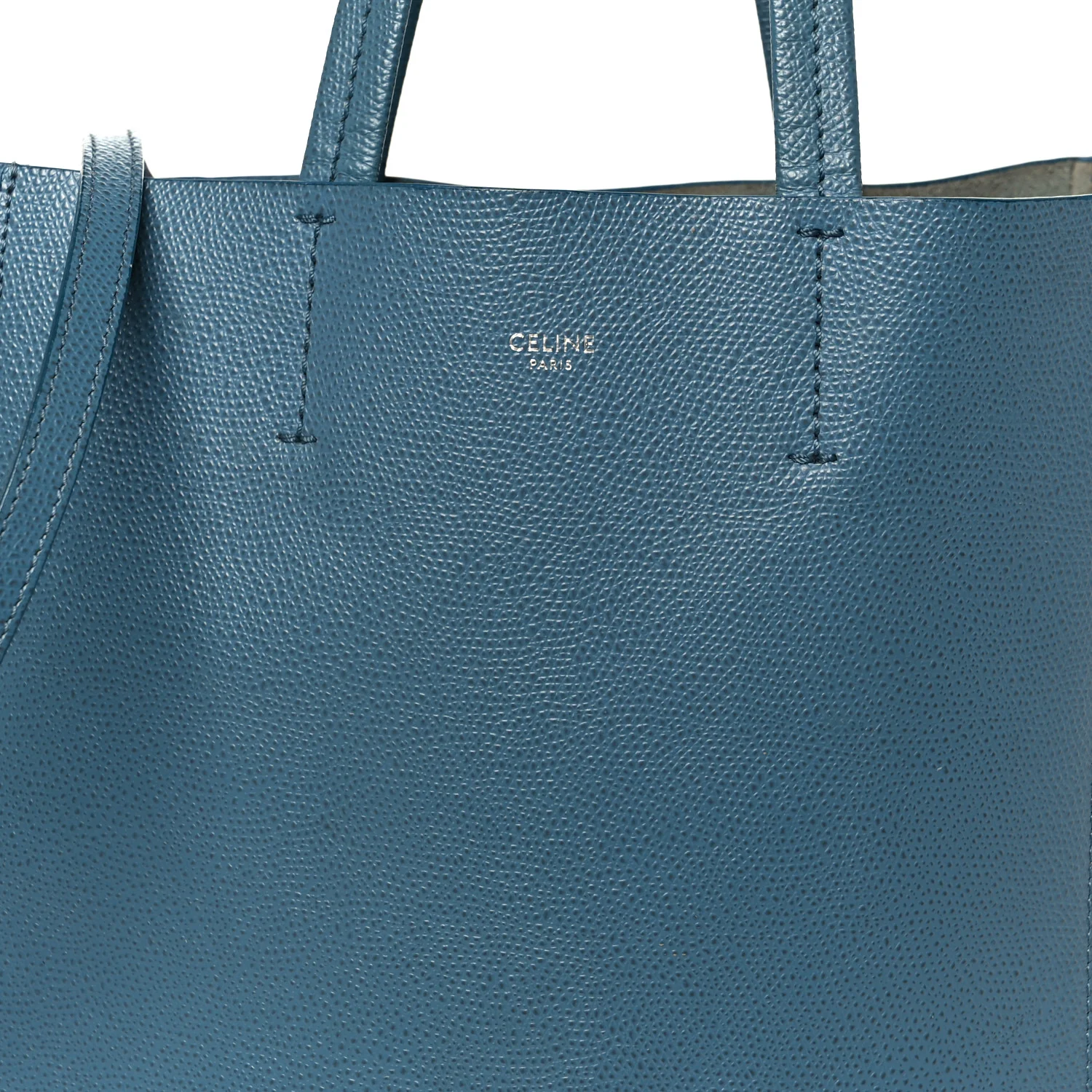 Grained Calfskin Small Vertical Cabas Slate Blue - Image 7