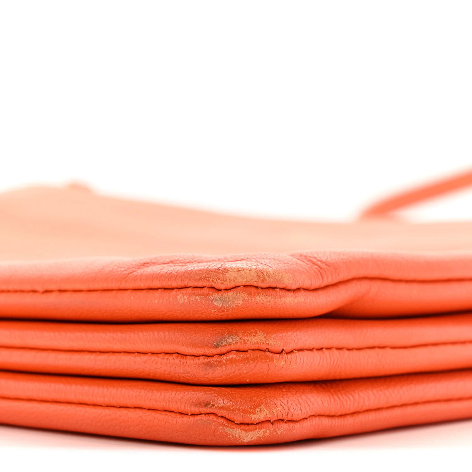 Lambskin Large Trio Crossbody Bag Orange - Image 11