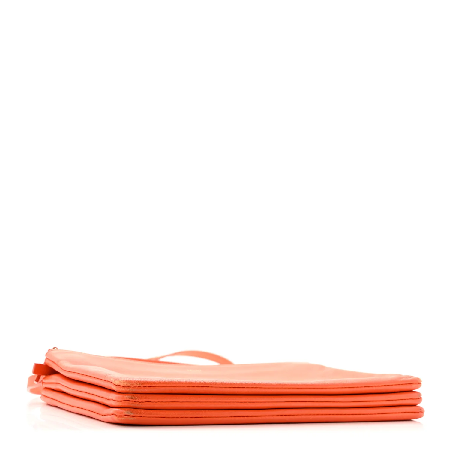 Lambskin Large Trio Crossbody Bag Orange - Image 4
