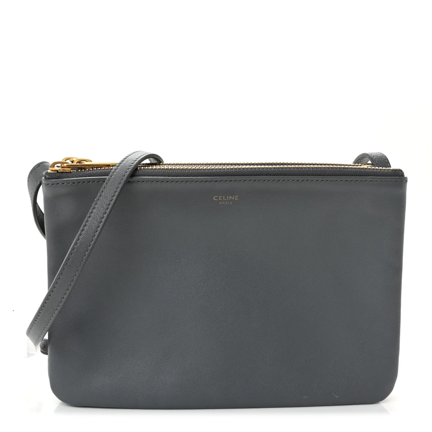 Lambskin Small Trio Crossbody Bag Medium Grey