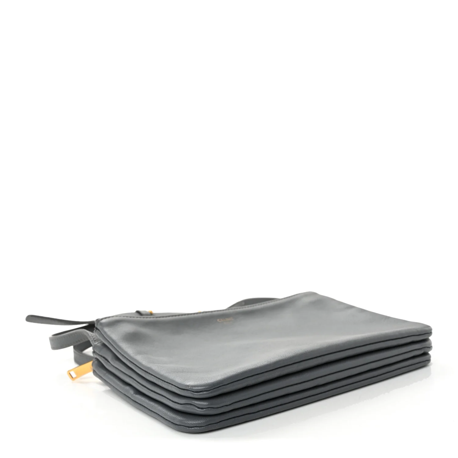 Lambskin Small Trio Crossbody Bag Medium Grey - Image 4