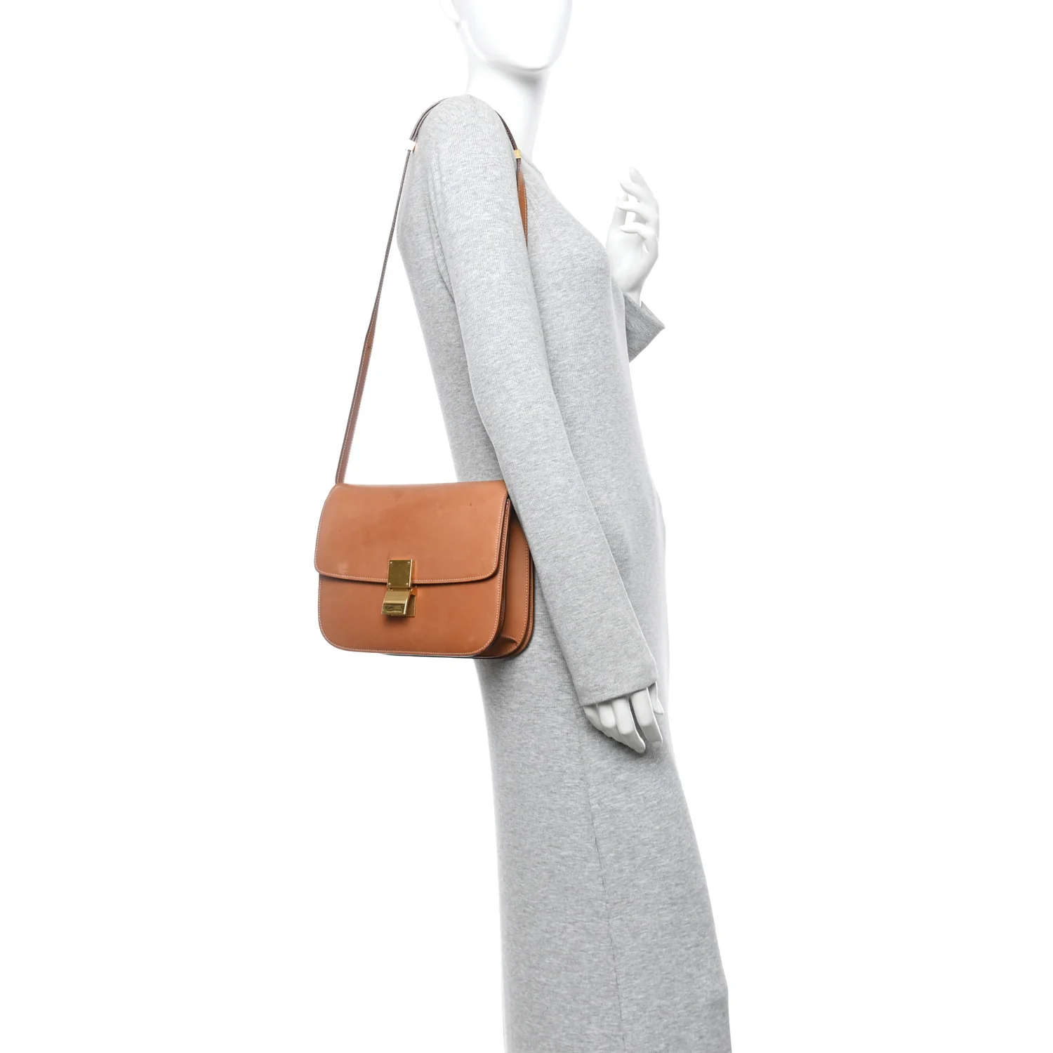 Natural Calfskin Medium Classic Box Flap Bag Tan - Image 2