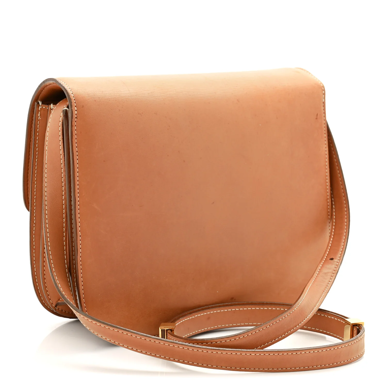 Natural Calfskin Medium Classic Box Flap Bag Tan - Image 3