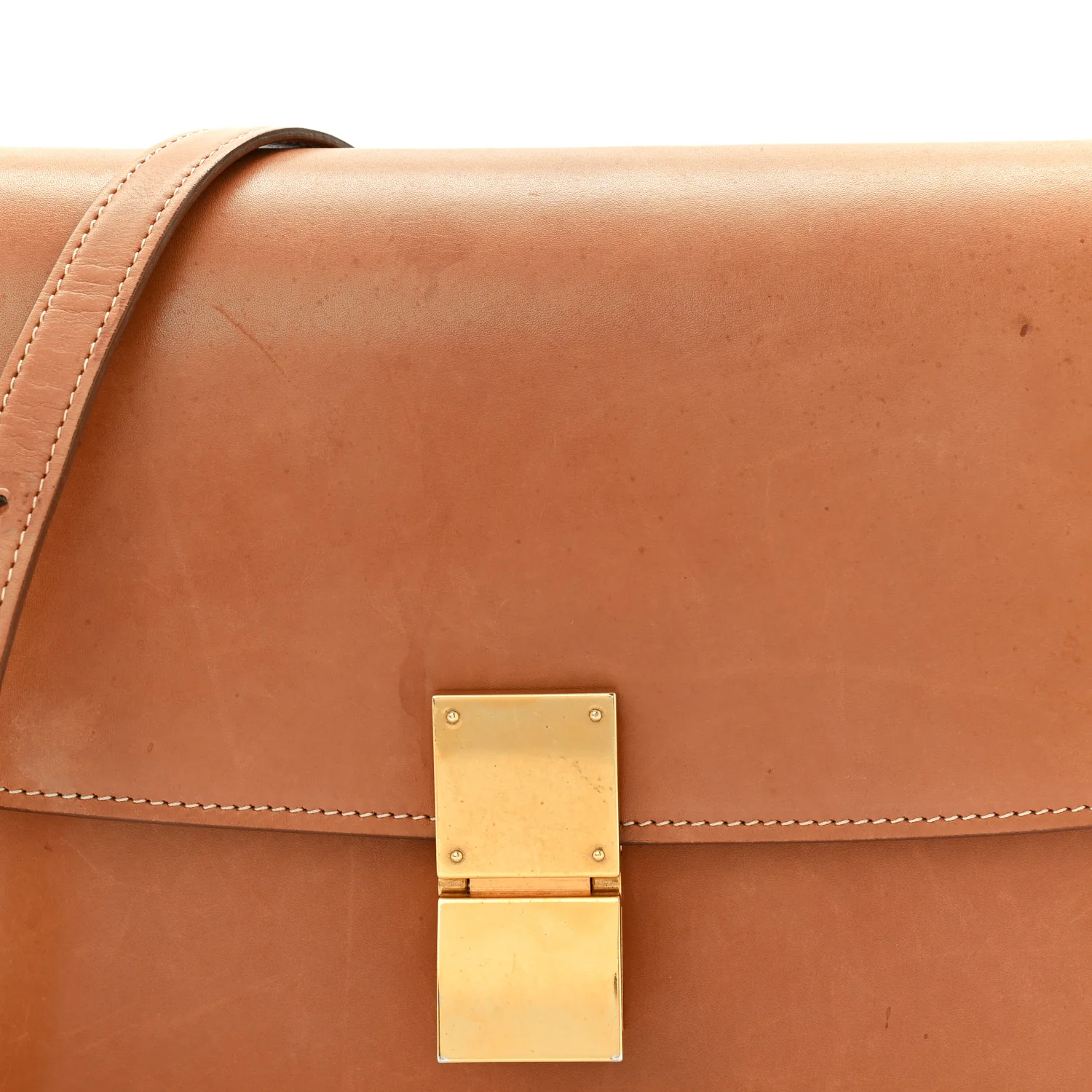 Natural Calfskin Medium Classic Box Flap Bag Tan - Image 8