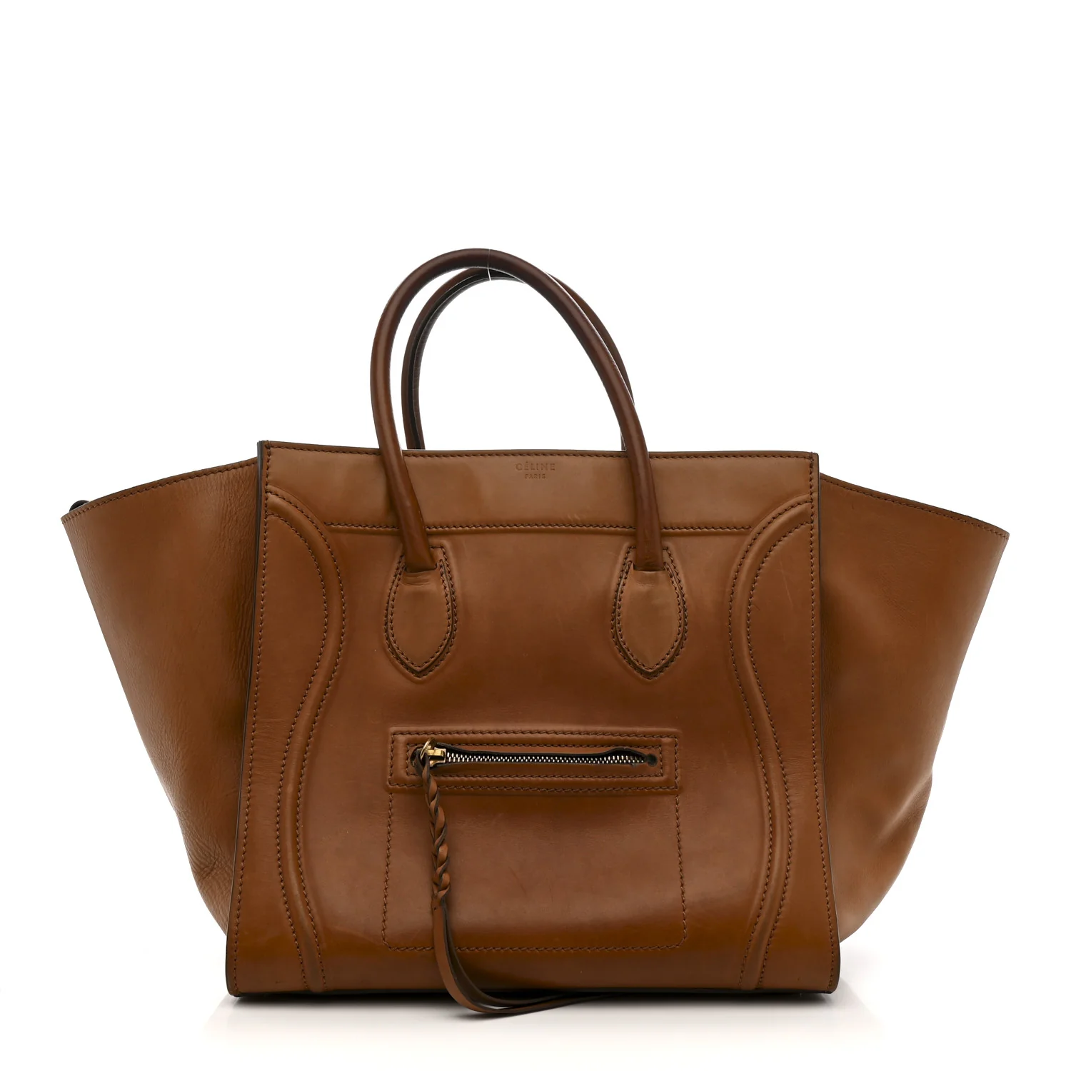 Natural Calfskin Medium Phantom Luggage Tan