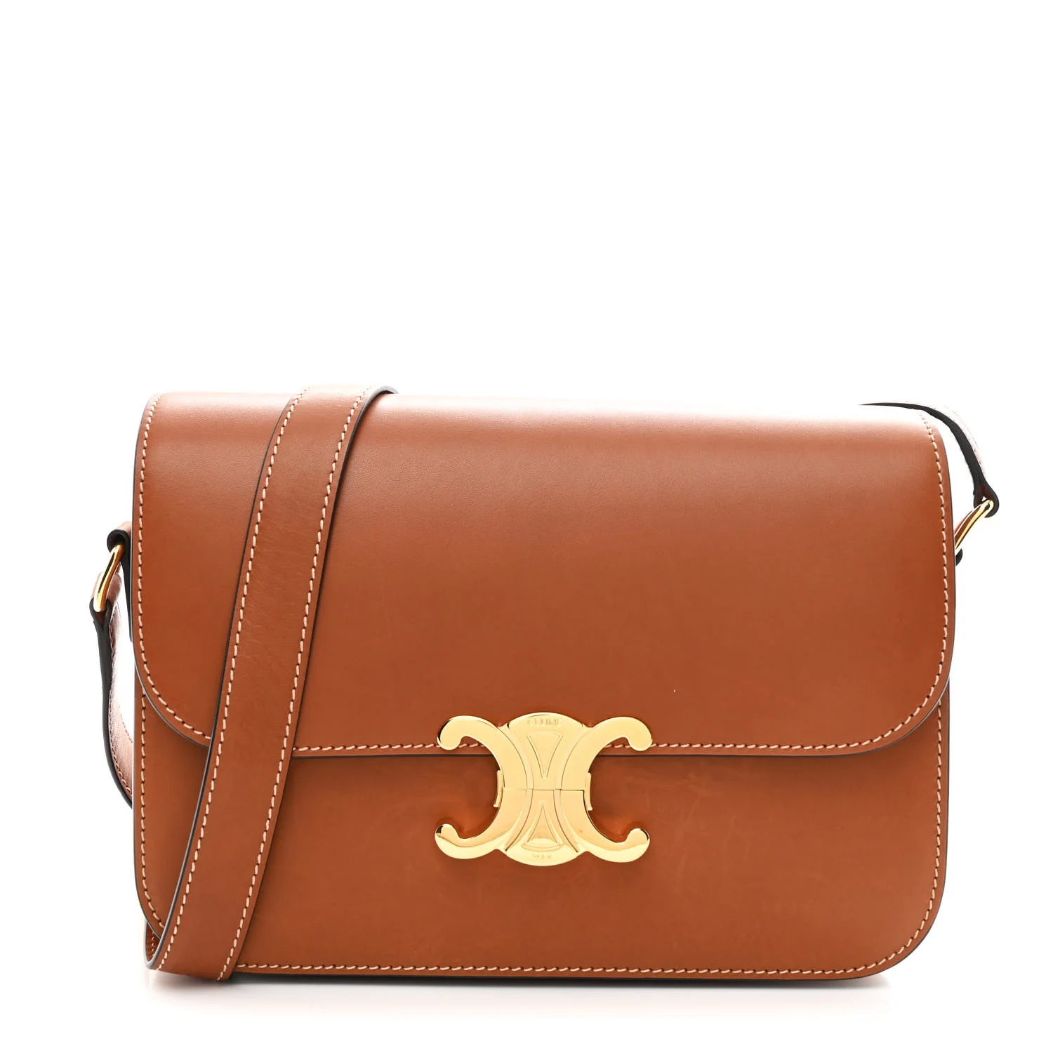 Natural Calfskin Medium Triomphe Tan