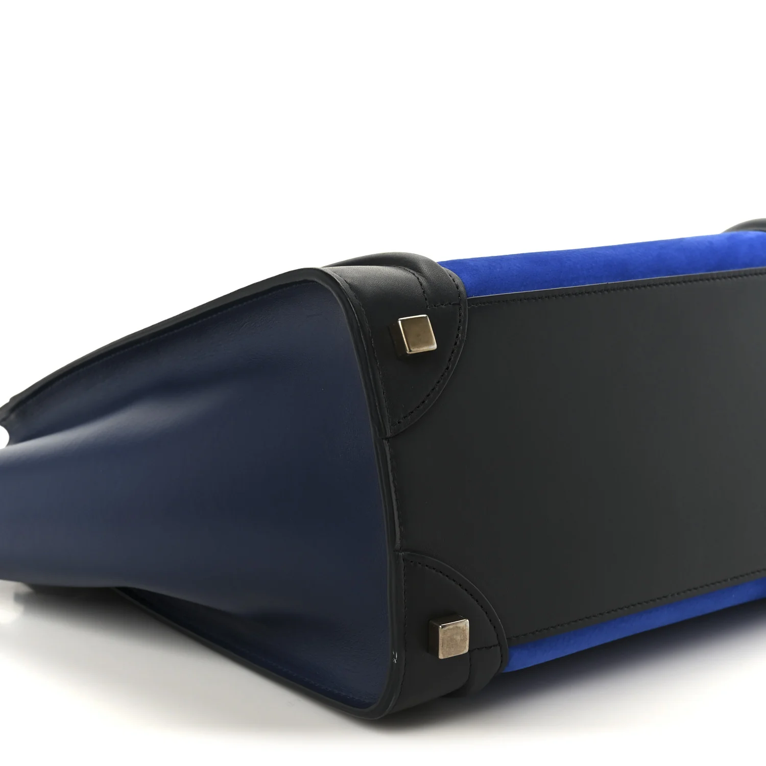 Nubuck Smooth Calfskin Micro Tri-Color Luggage Bright Blue - Image 9