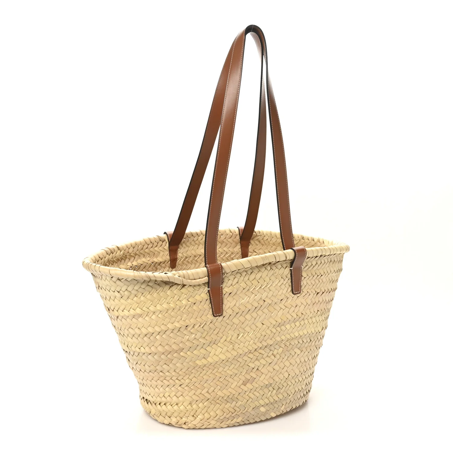 Raffia Calfskin Triomphe Medium Panier Tan - Image 3