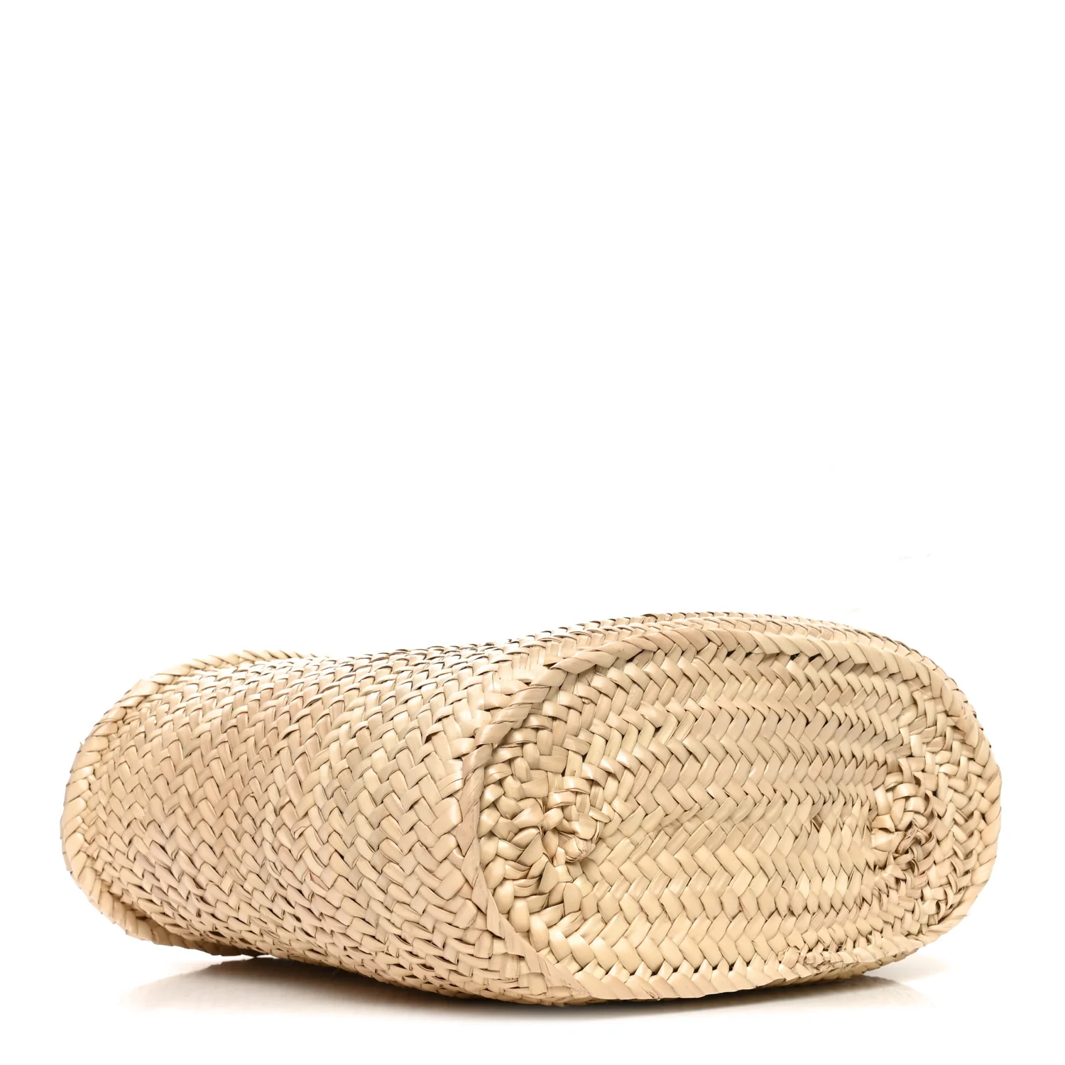 Raffia Calfskin Triomphe Medium Panier Tan - Image 4