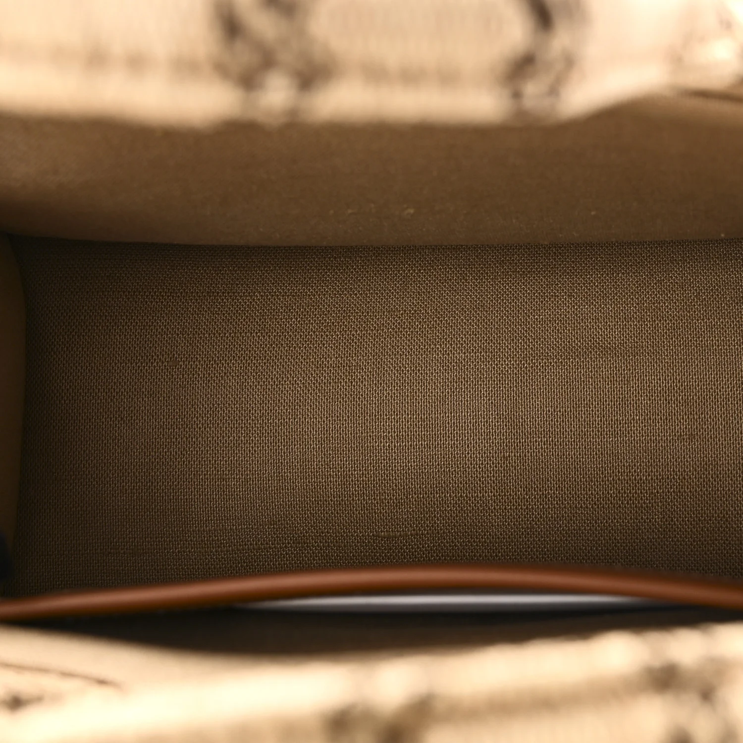 Raffia Effect Calfskin Triomphe Jacquard Small Cabas Natural Tan - Image 5
