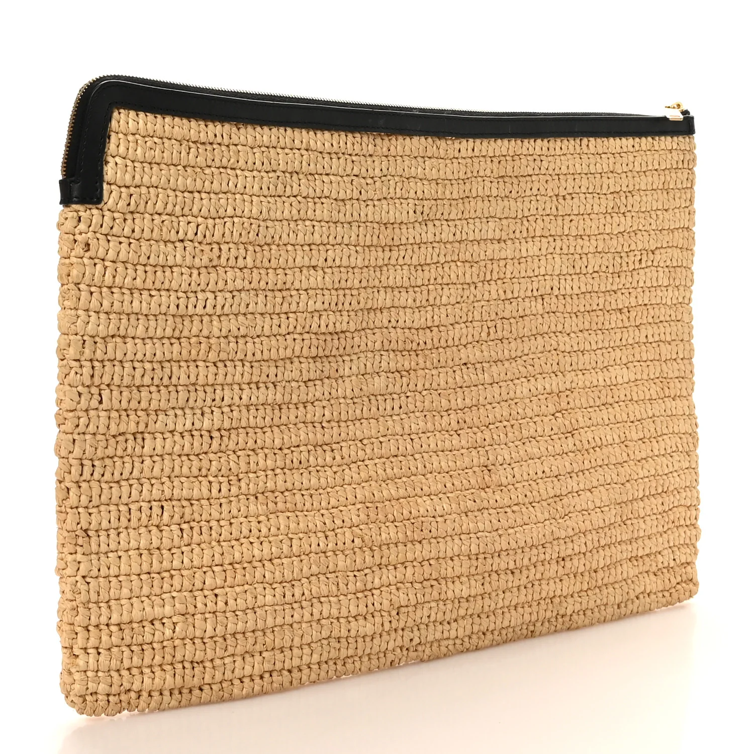 Raffia Sequin Large Pouch Black - Image 3