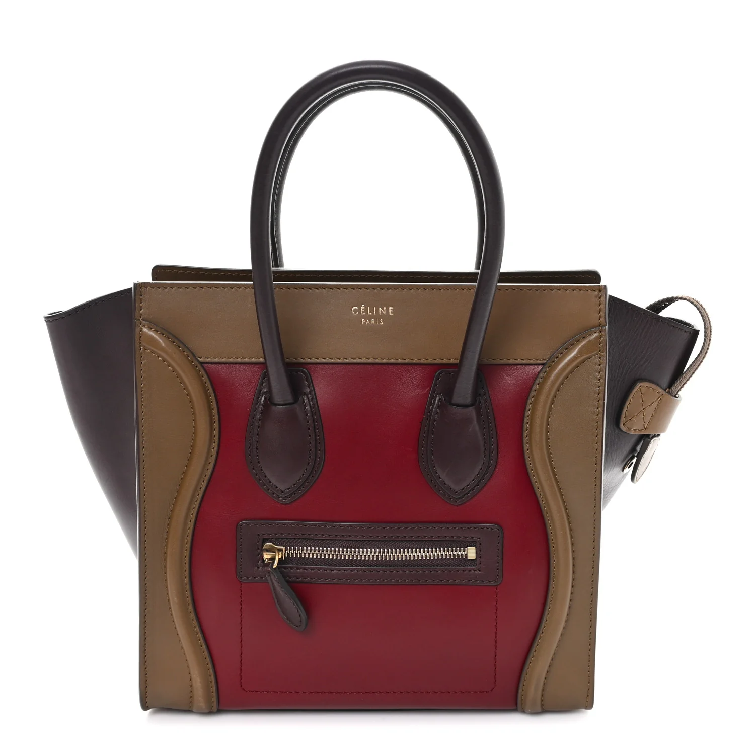 Satin Smooth Calfskin Micro Tri-Color Luggage Rust