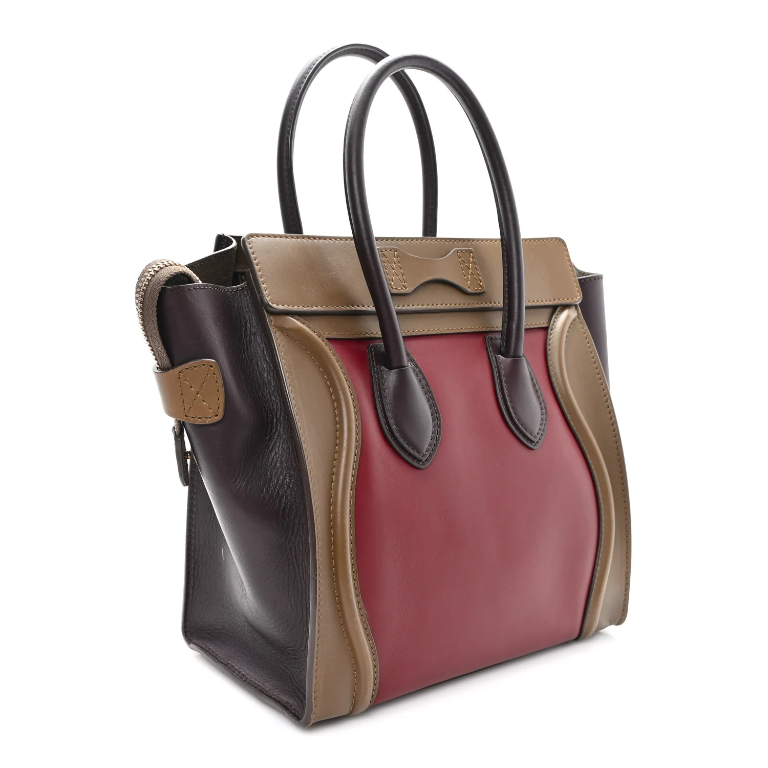 Satin Smooth Calfskin Micro Tri-Color Luggage Rust - Image 3