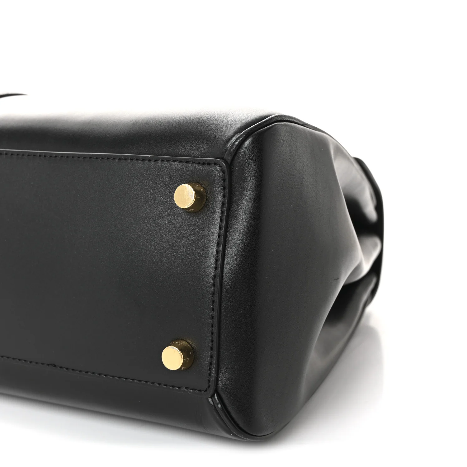 Satinated Calfskin Medium 16 Top Handle Bag Black - Image 11