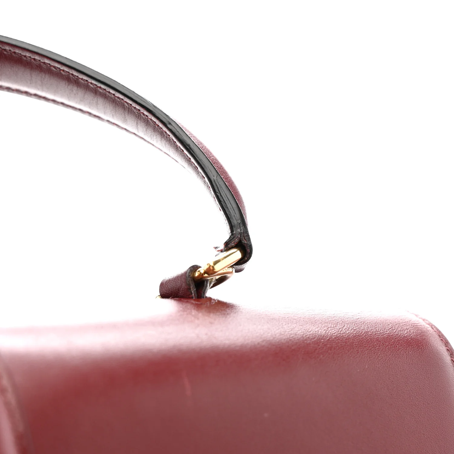 Satinated Calfskin Medium 16 Top Handle Bag Light Burgundy - Image 14