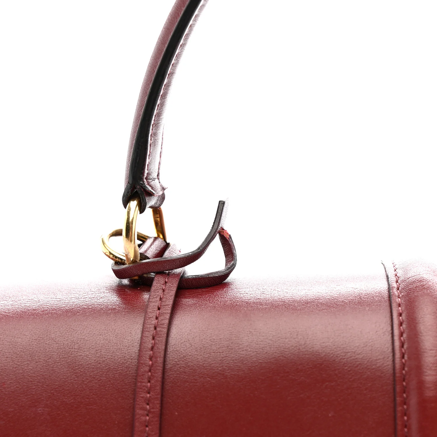 Satinated Calfskin Medium 16 Top Handle Bag Light Burgundy - Image 15