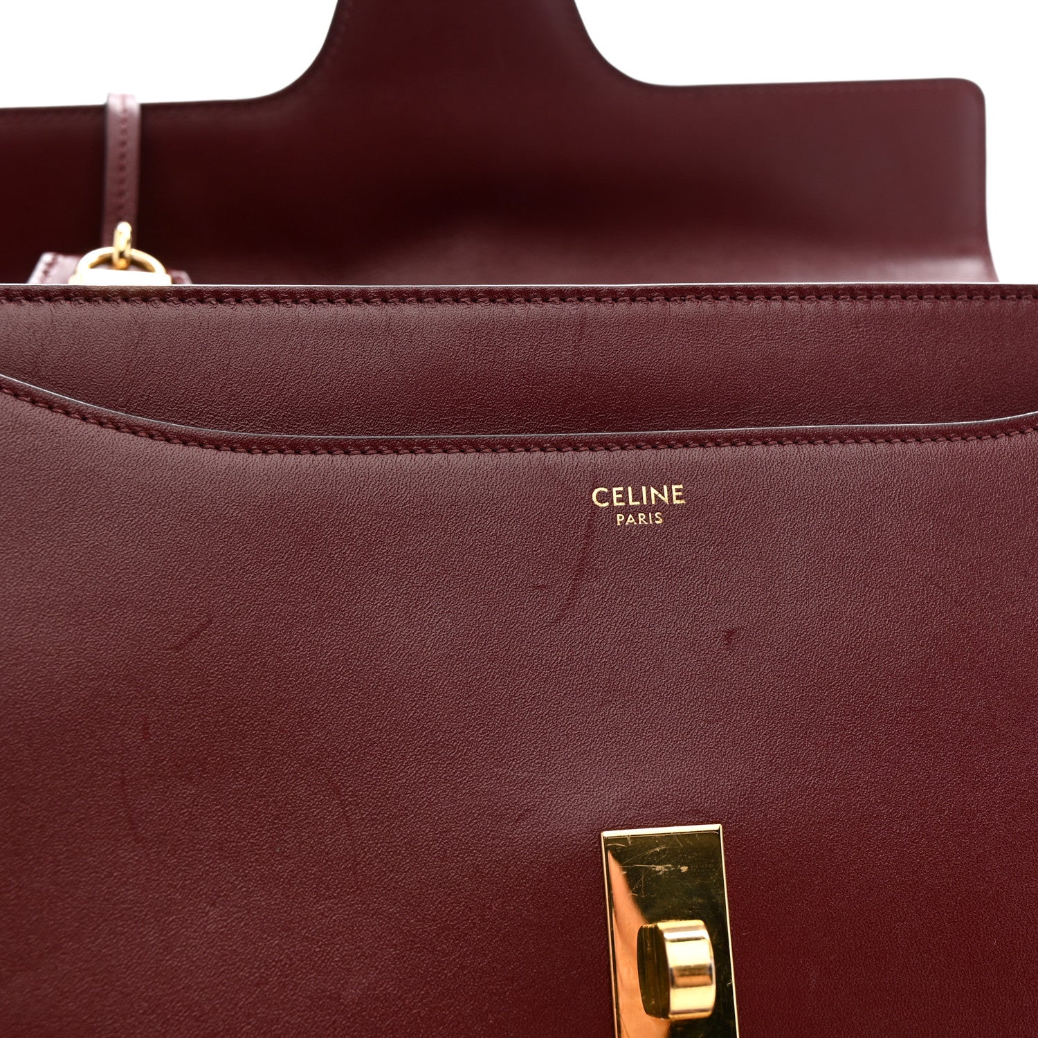 Satinated Calfskin Medium 16 Top Handle Bag Light Burgundy - Image 6