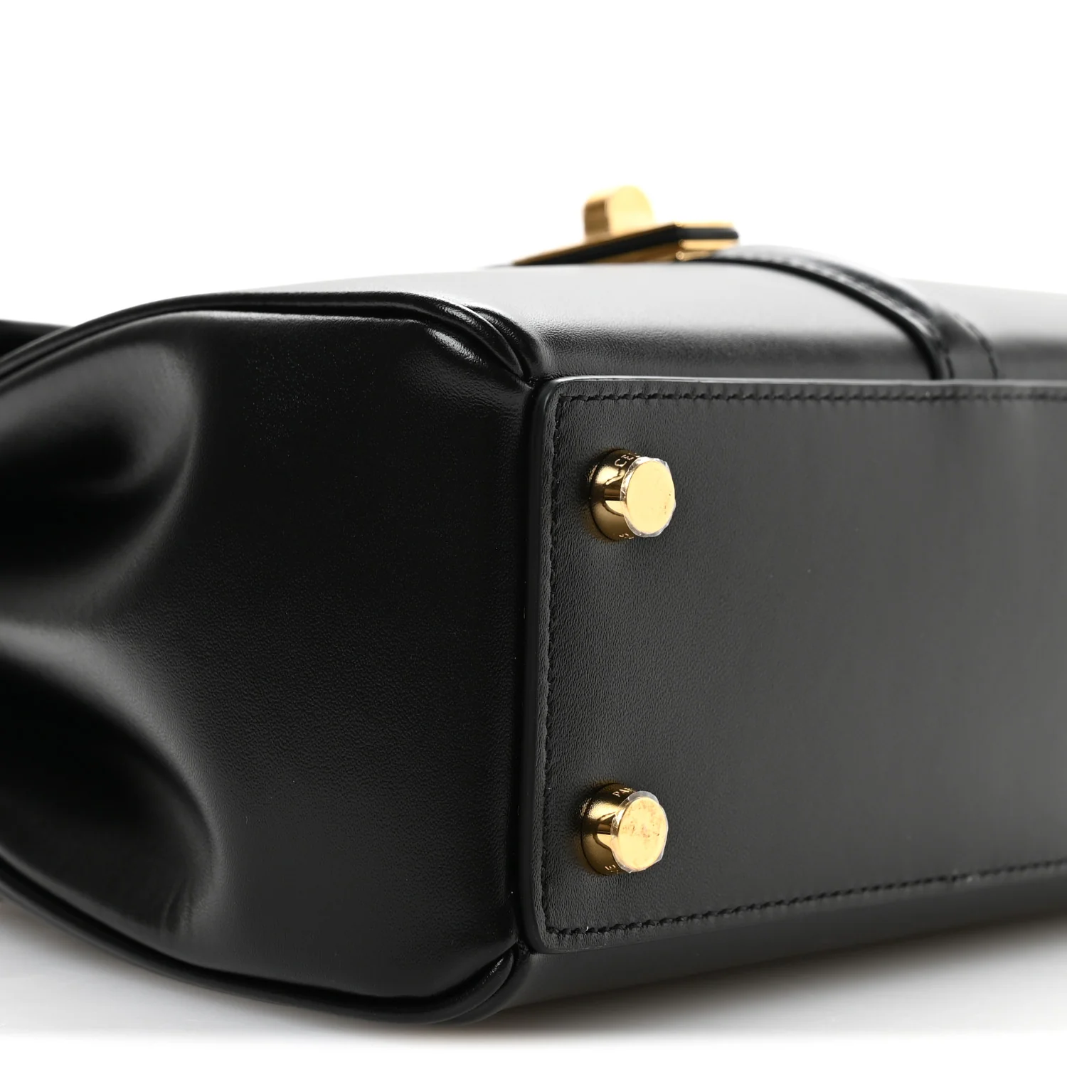 Satinated Calfskin Mini 16 Top Handle Bag Black - Image 11