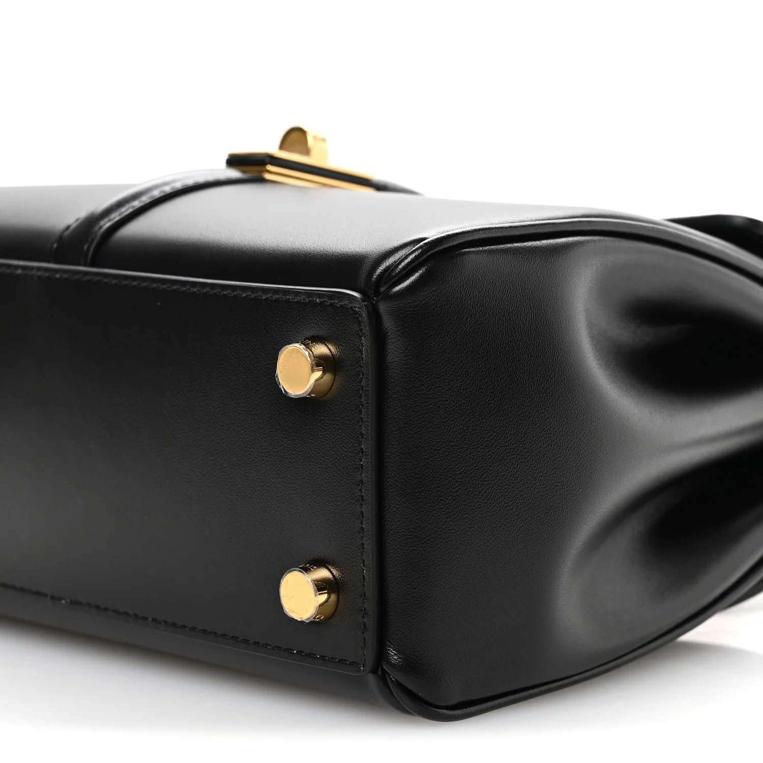 Satinated Calfskin Mini 16 Top Handle Bag Black - Image 12
