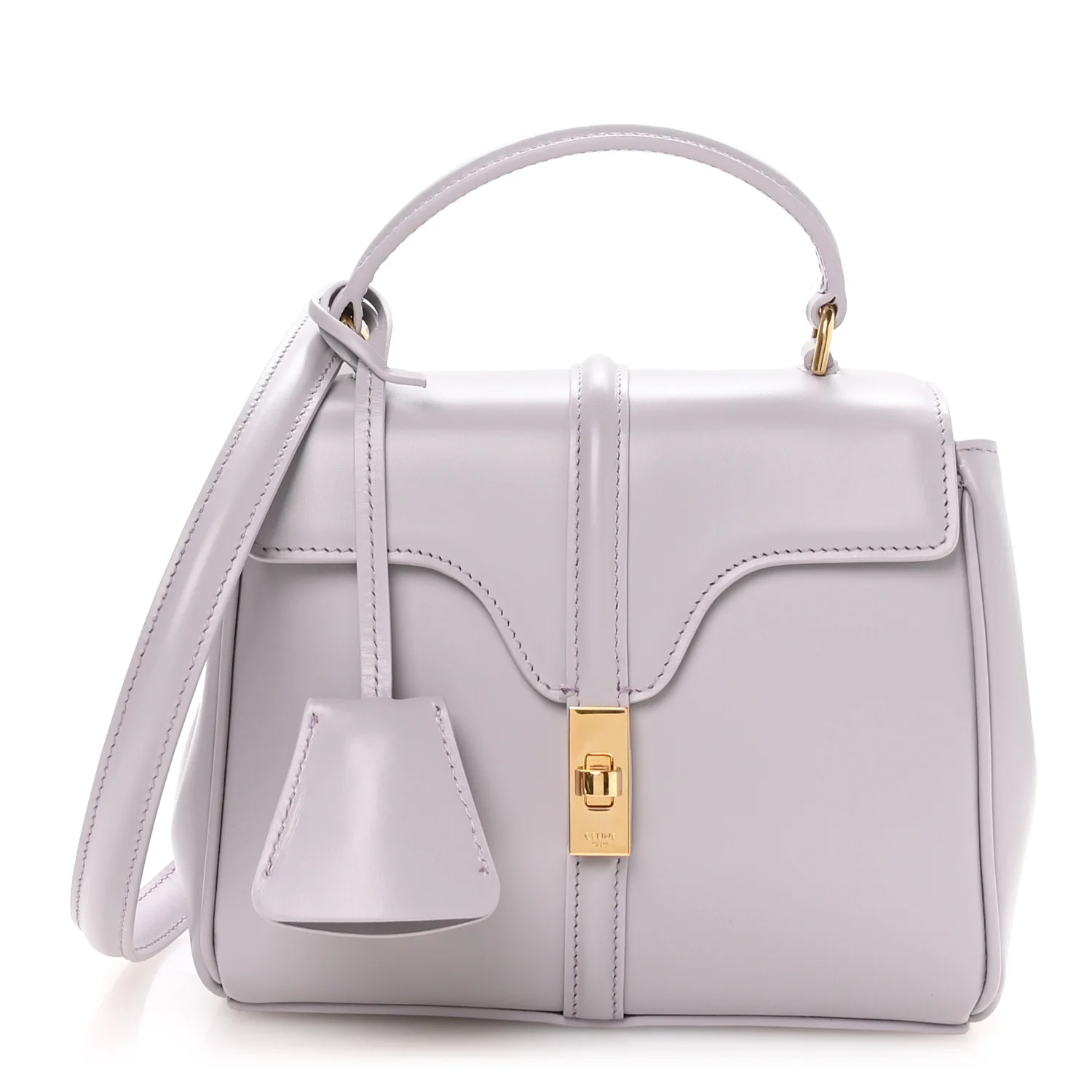 Satinated Calfskin Mini 16 Top Handle Bag Lilac