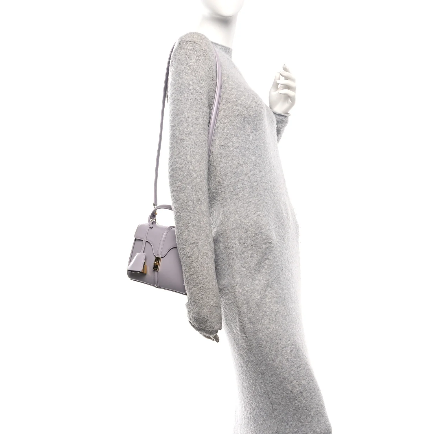 Satinated Calfskin Mini 16 Top Handle Bag Lilac - Image 2