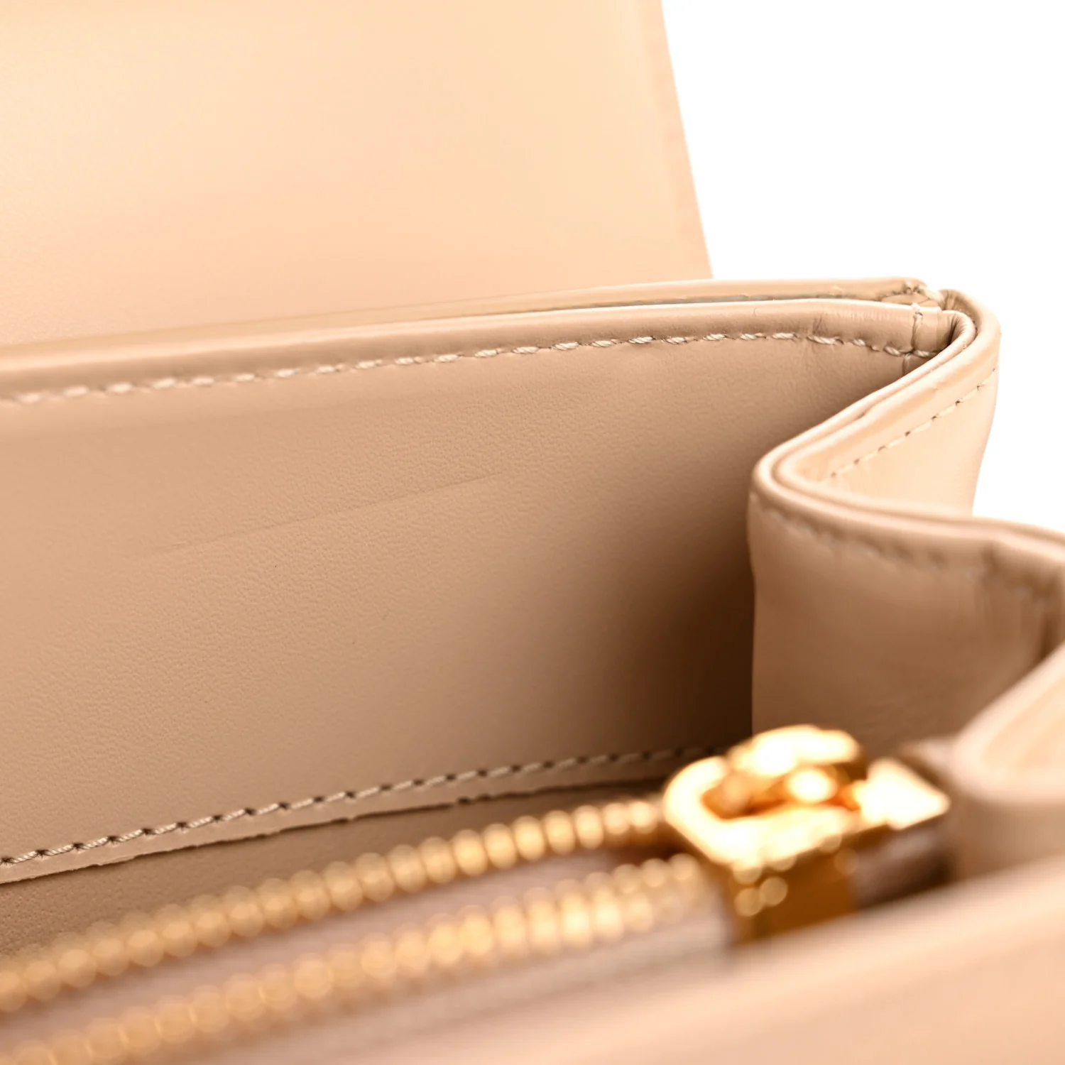 Satinated Calfskin Small 16 Top Handle Bag Nude - Image 14