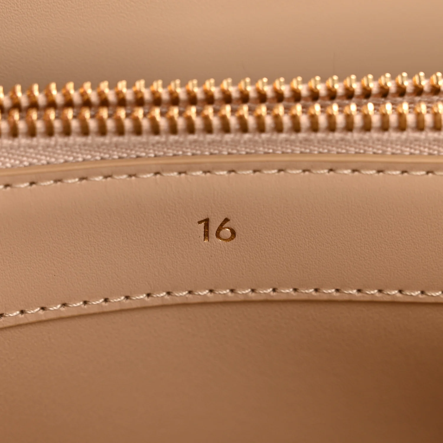Satinated Calfskin Small 16 Top Handle Bag Nude - Image 9