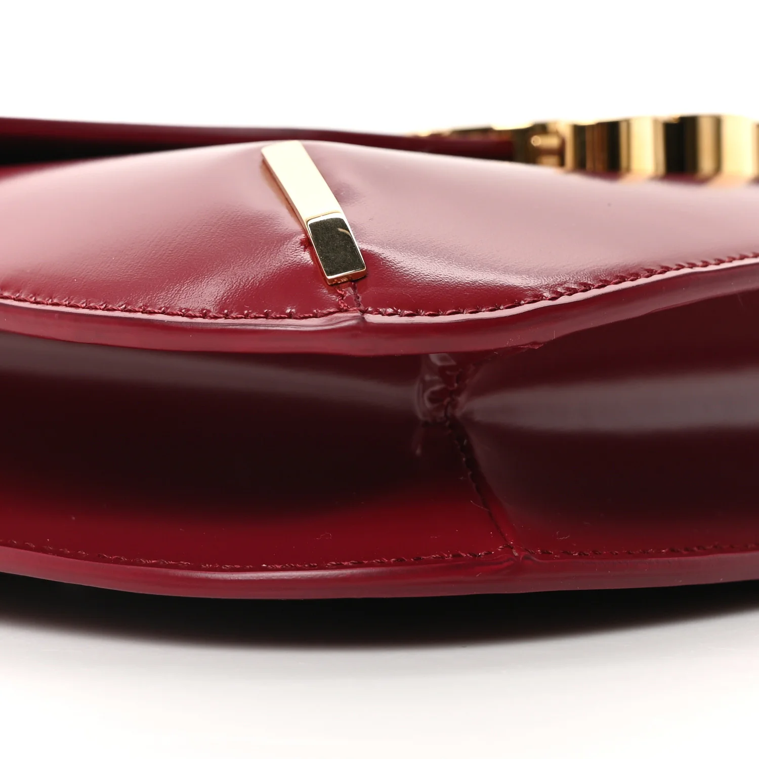 Shiny Calfskin Chain Besace Triomphe Carmin - Image 9