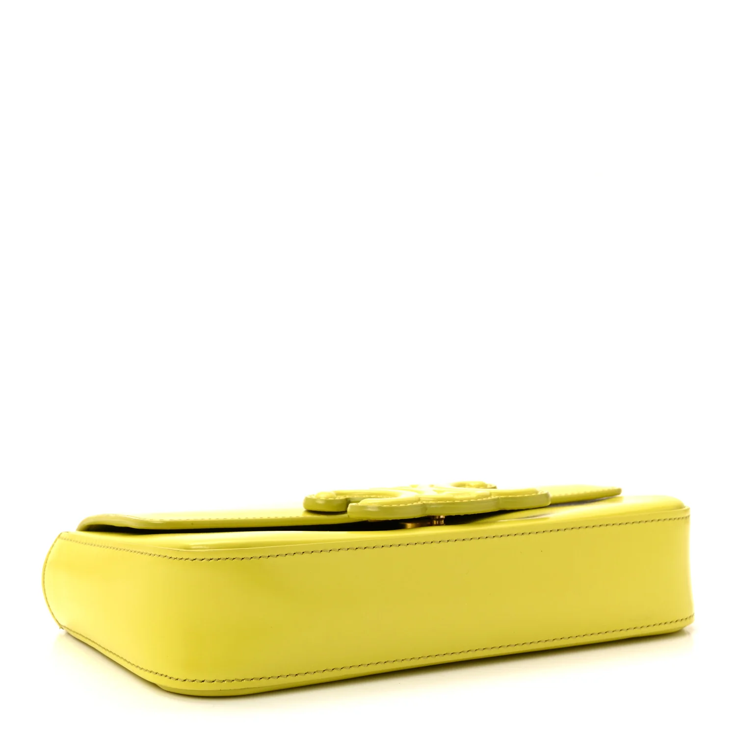 Shiny Calfskin Cuir Triomphe Chain Shoulder Bag Anis - Image 4