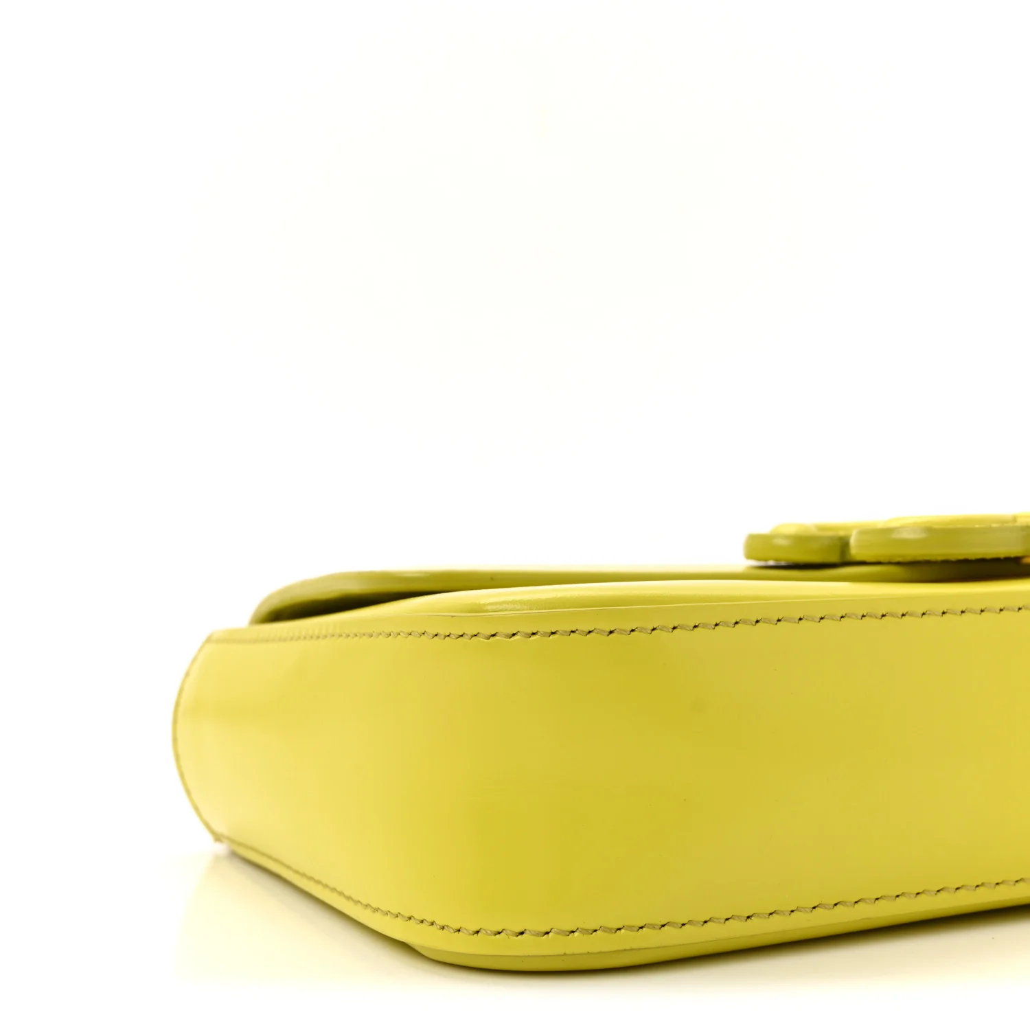 Shiny Calfskin Cuir Triomphe Chain Shoulder Bag Anis - Image 9