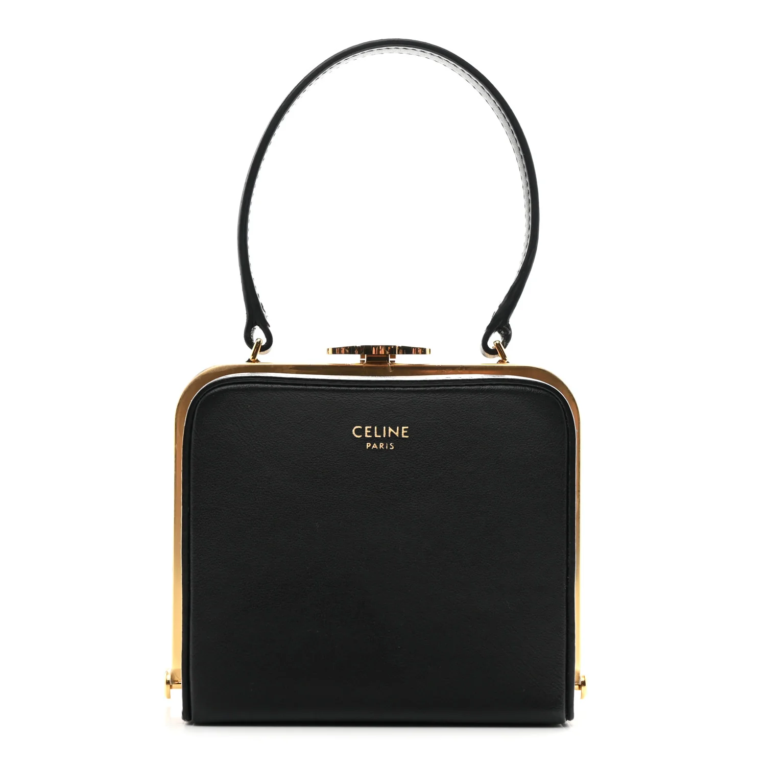 Shiny Calfskin Lana Triomphe Minaudiere Black