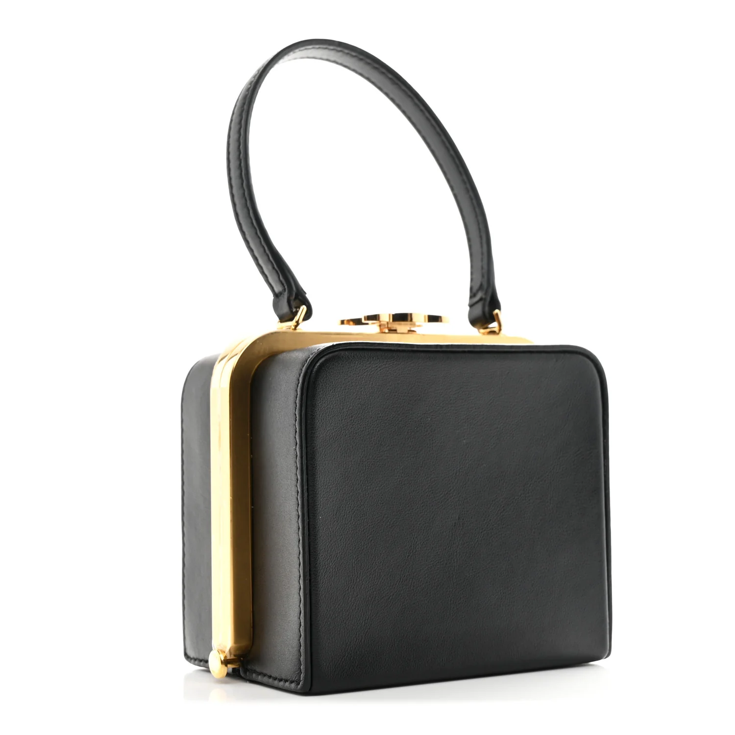 Shiny Calfskin Lana Triomphe Minaudiere Black - Image 5