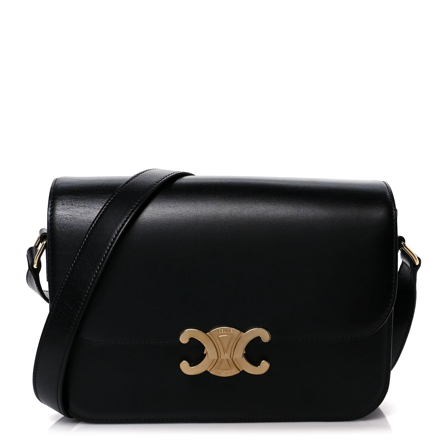 Shiny Calfskin Medium Triomphe Black