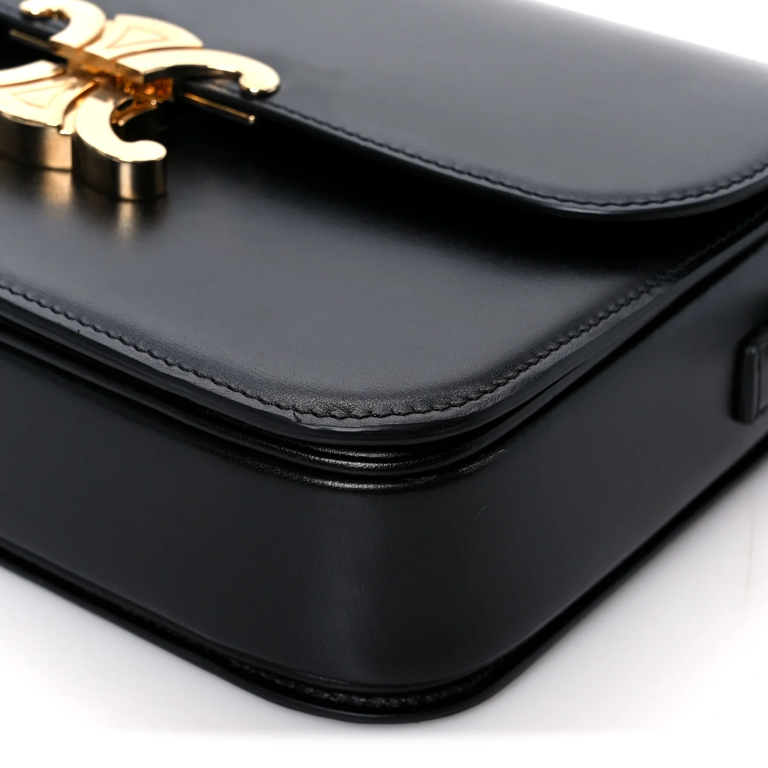 Shiny Calfskin Medium Triomphe Black - Image 11