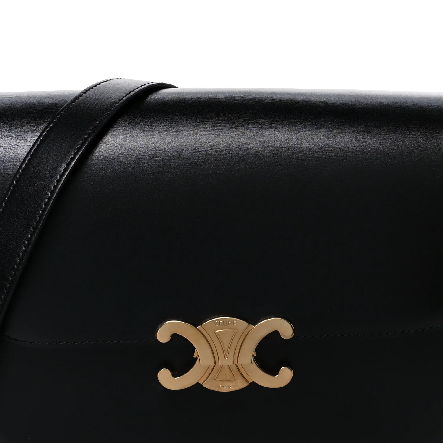 Shiny Calfskin Medium Triomphe Black - Image 9
