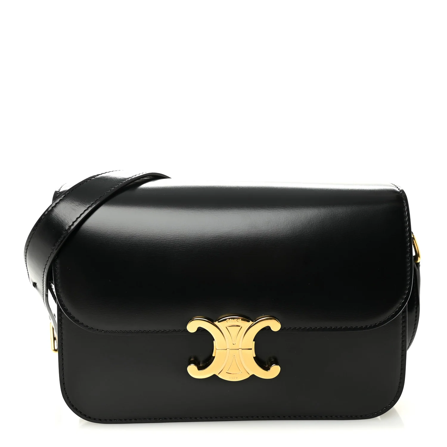 Shiny Calfskin Medium Triomphe Black