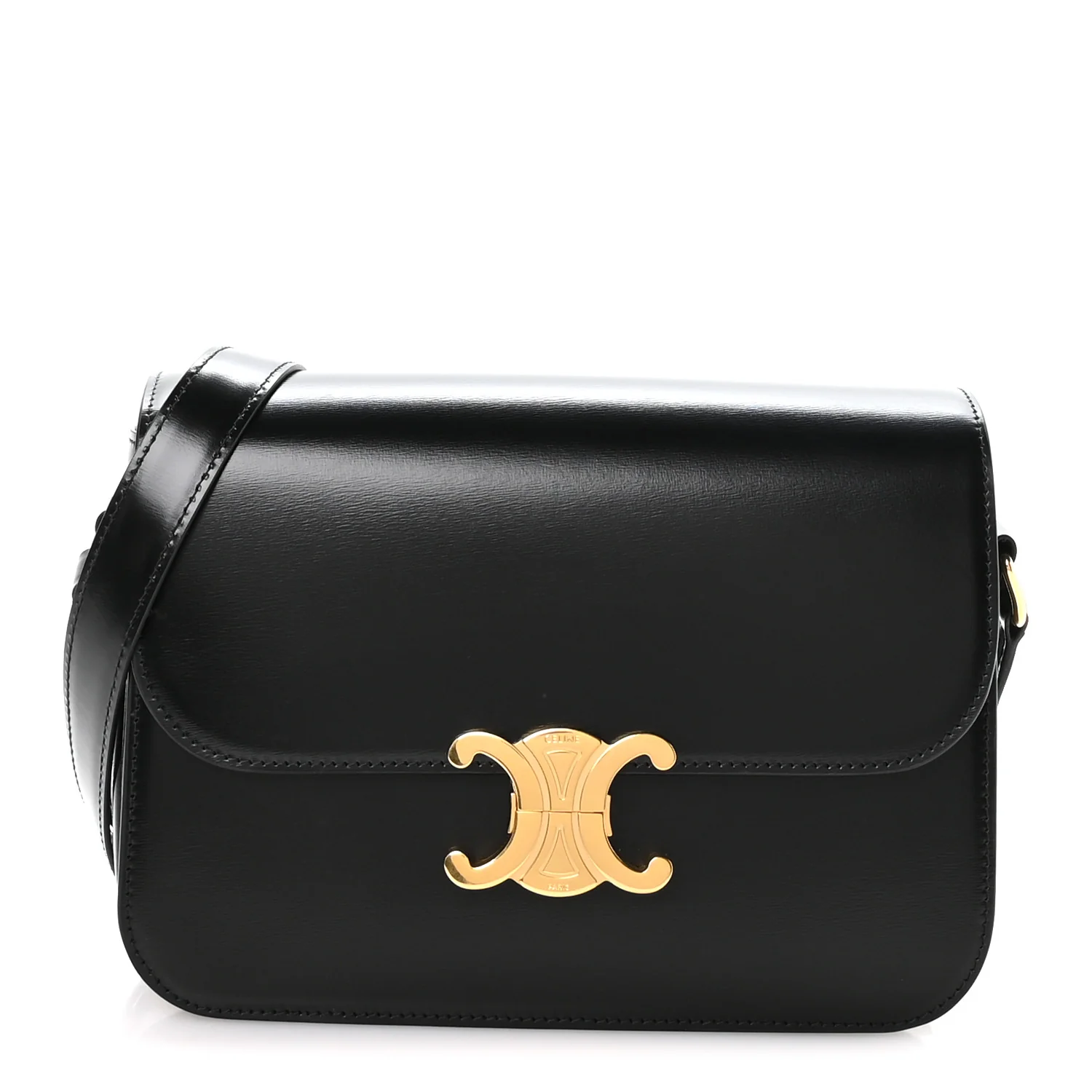 Shiny Calfskin Medium Triomphe Black