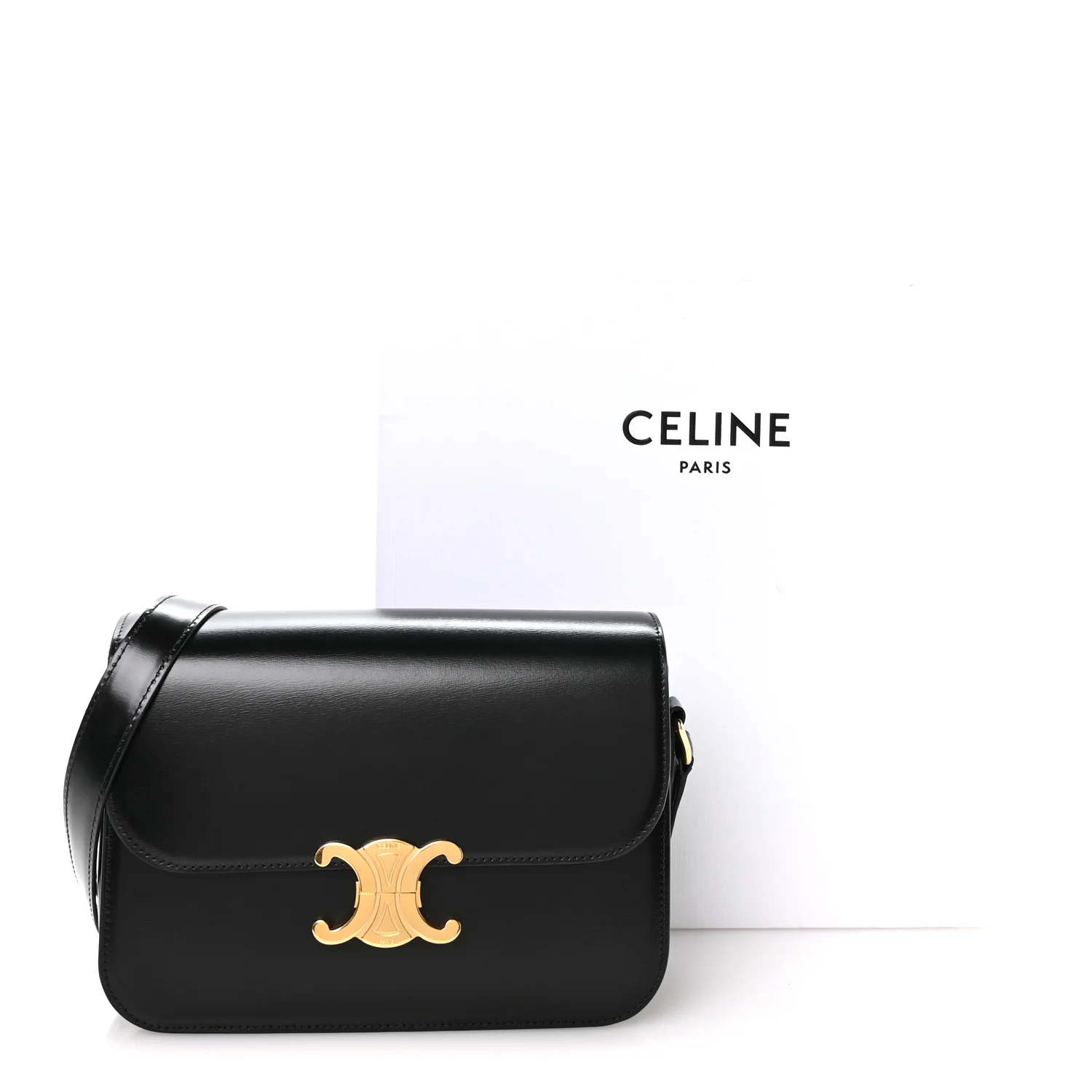 Shiny Calfskin Medium Triomphe Black - Image 13