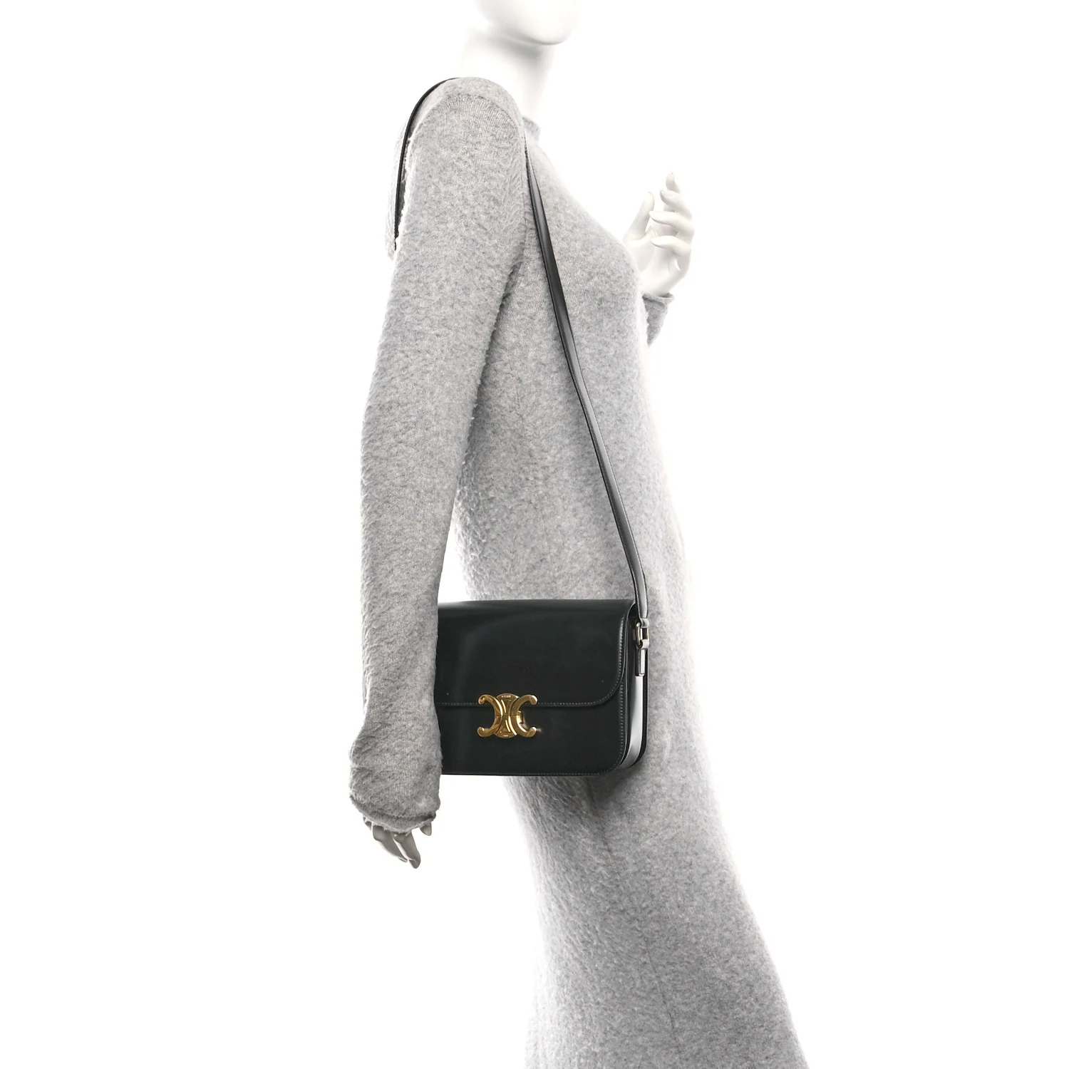 Shiny Calfskin Medium Triomphe Black - Image 2