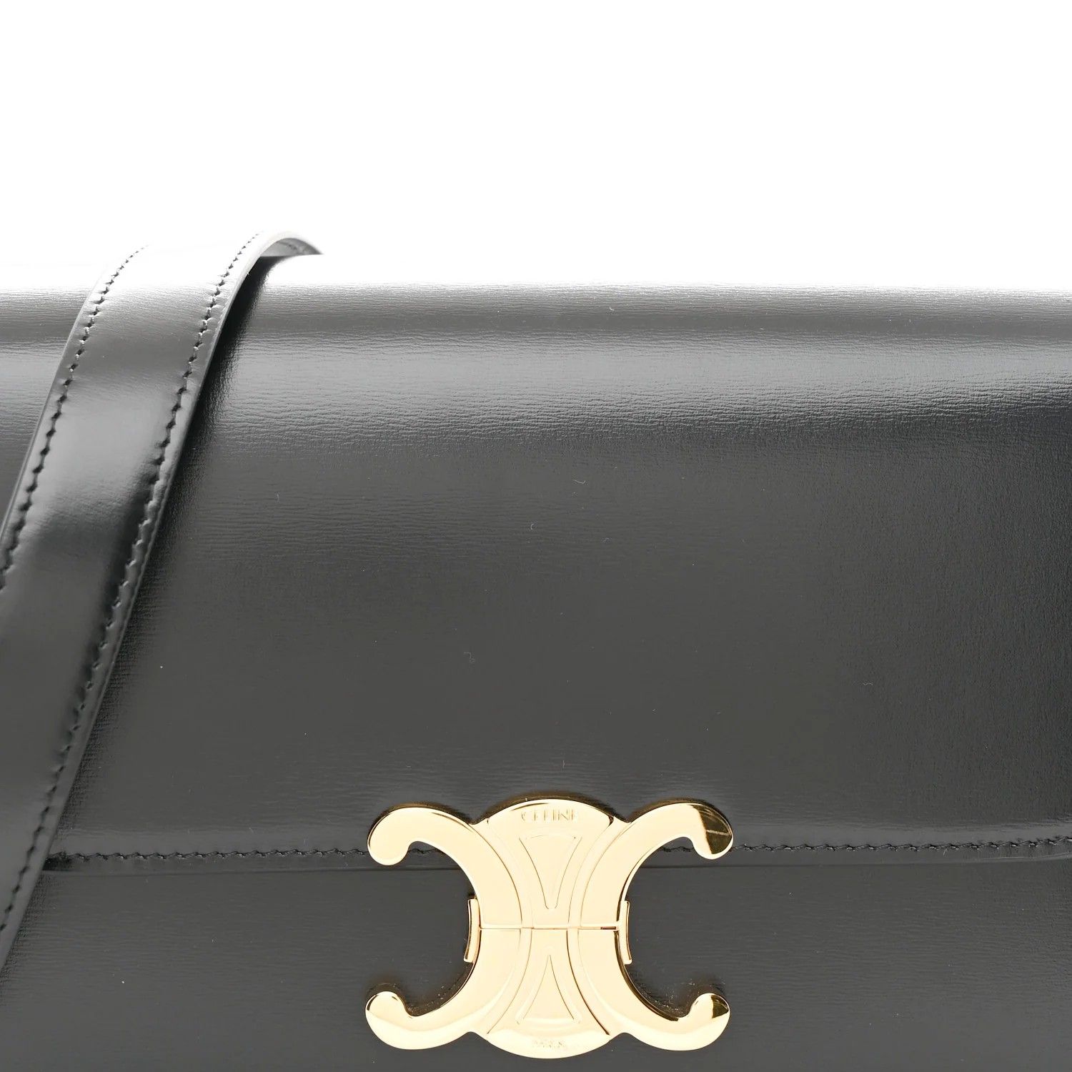 Shiny Calfskin Medium Triomphe Black - Image 8