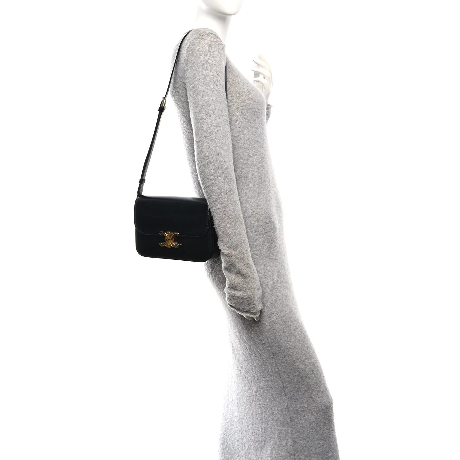 Shiny Calfskin Medium Triomphe Black - Image 2