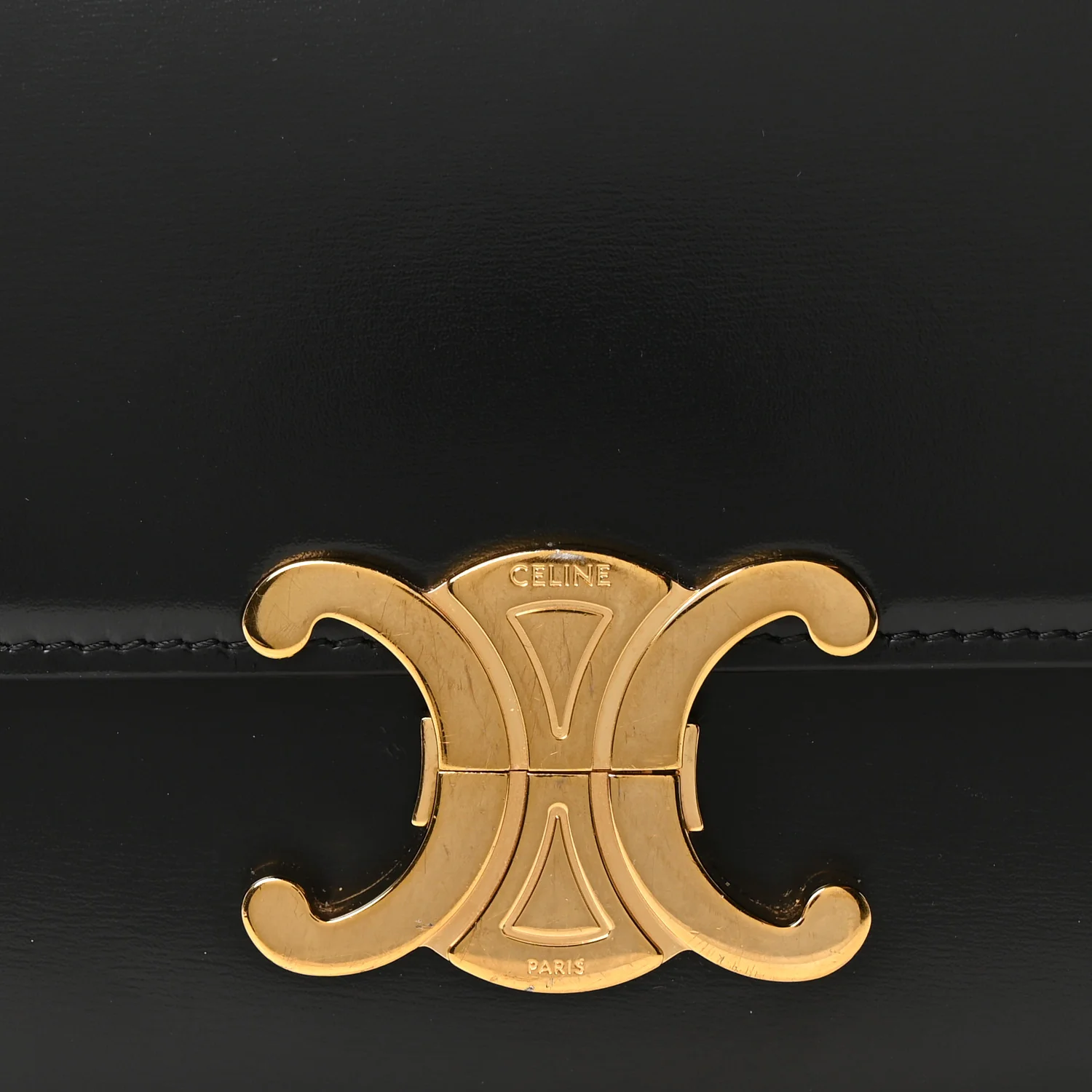 Shiny Calfskin Medium Triomphe Black - Image 8