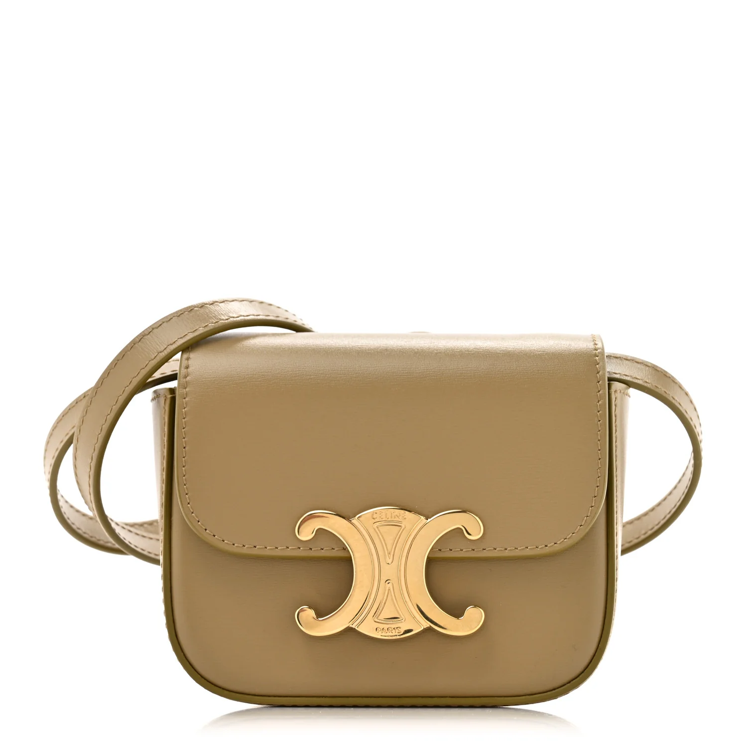 Shiny Calfskin Mini Triomphe Olive