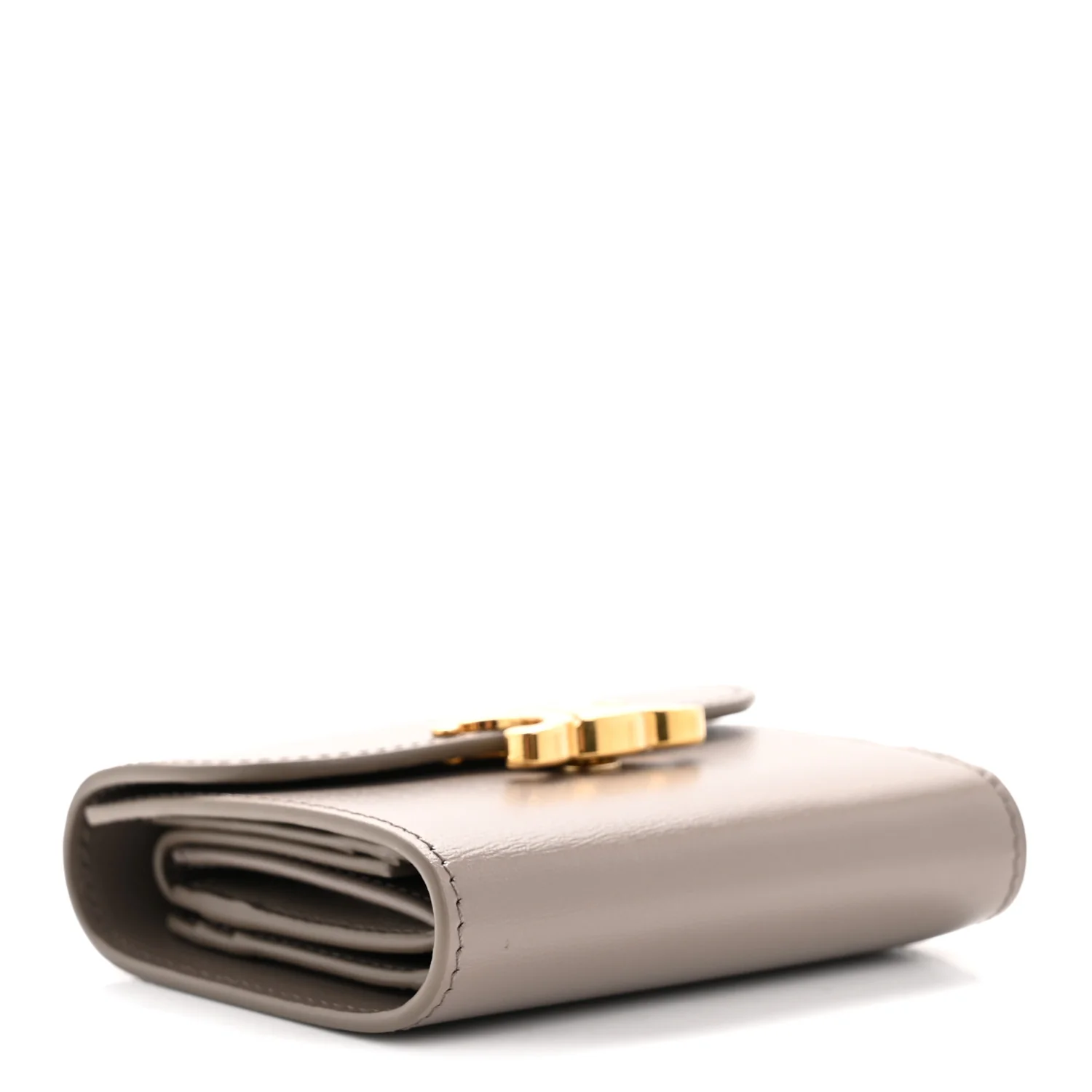 Shiny Calfskin Small Triomphe Wallet Pebble - Image 4