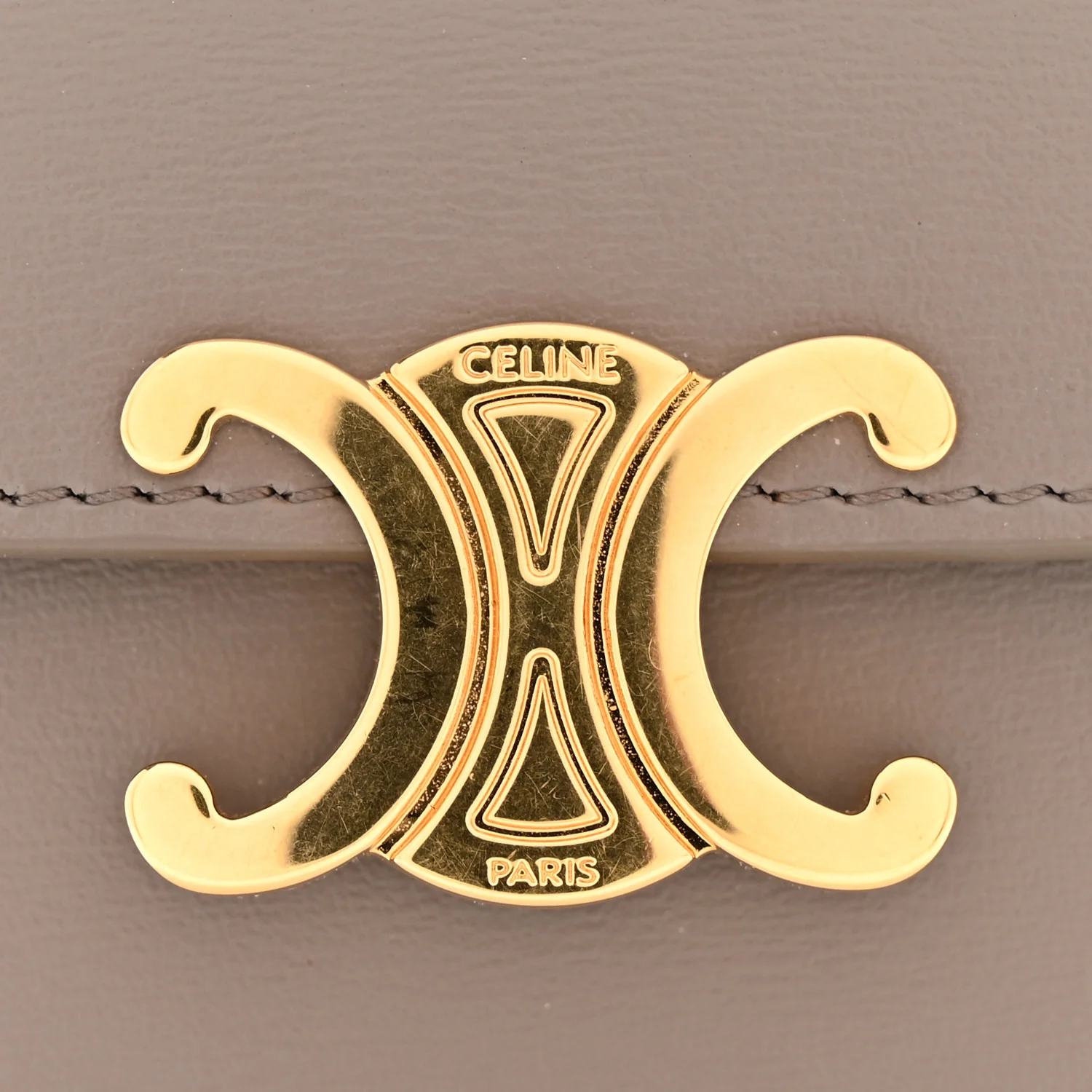 Shiny Calfskin Small Triomphe Wallet Pebble - Image 9