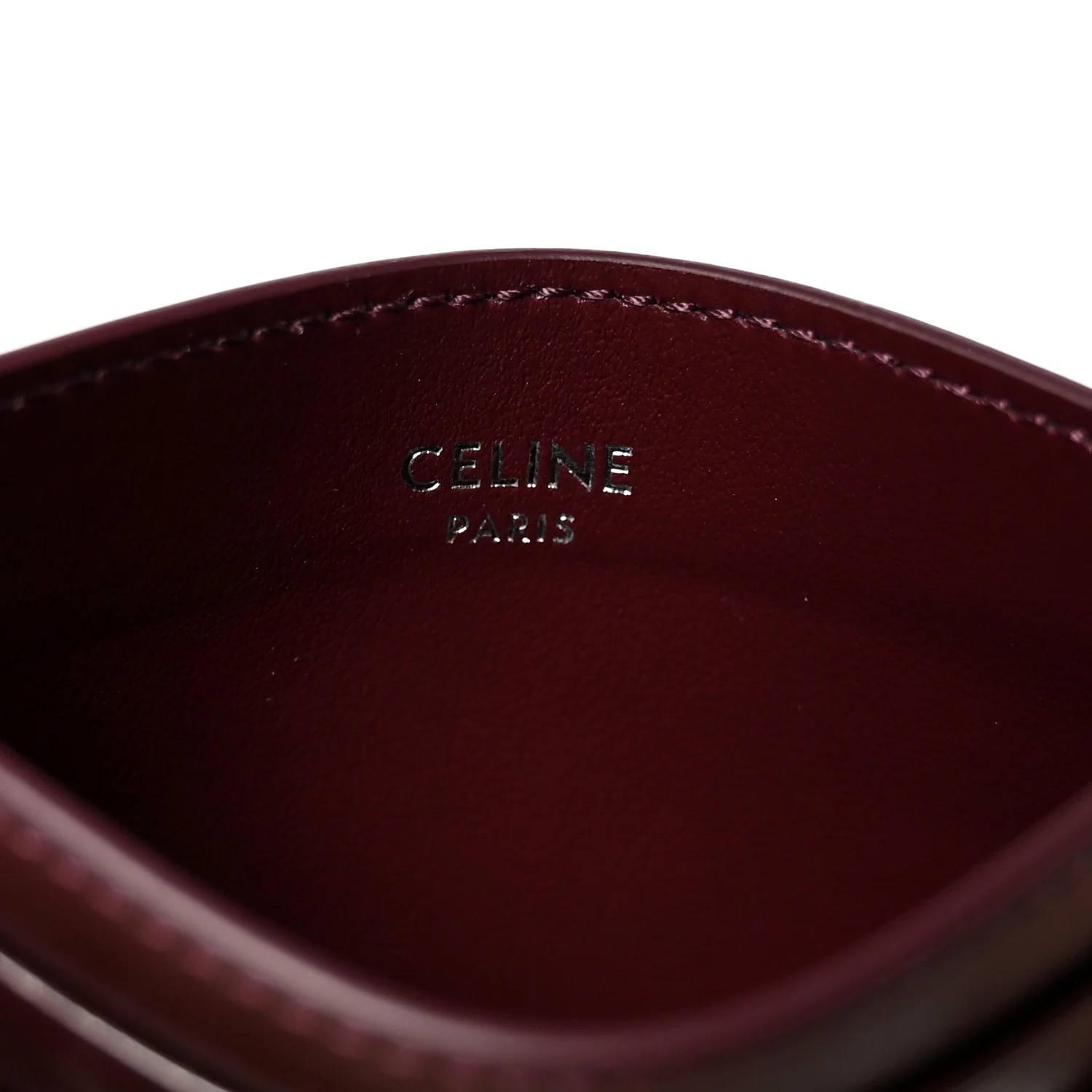 Shiny Calfskin Triomphe Card Holder Deep Burgundy - Image 6