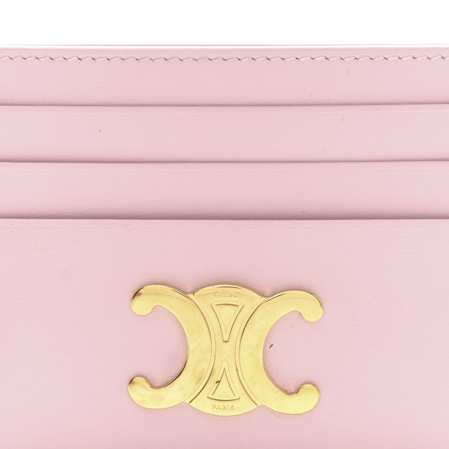 Shiny Calfskin Triomphe Card Holder Petal - Image 7